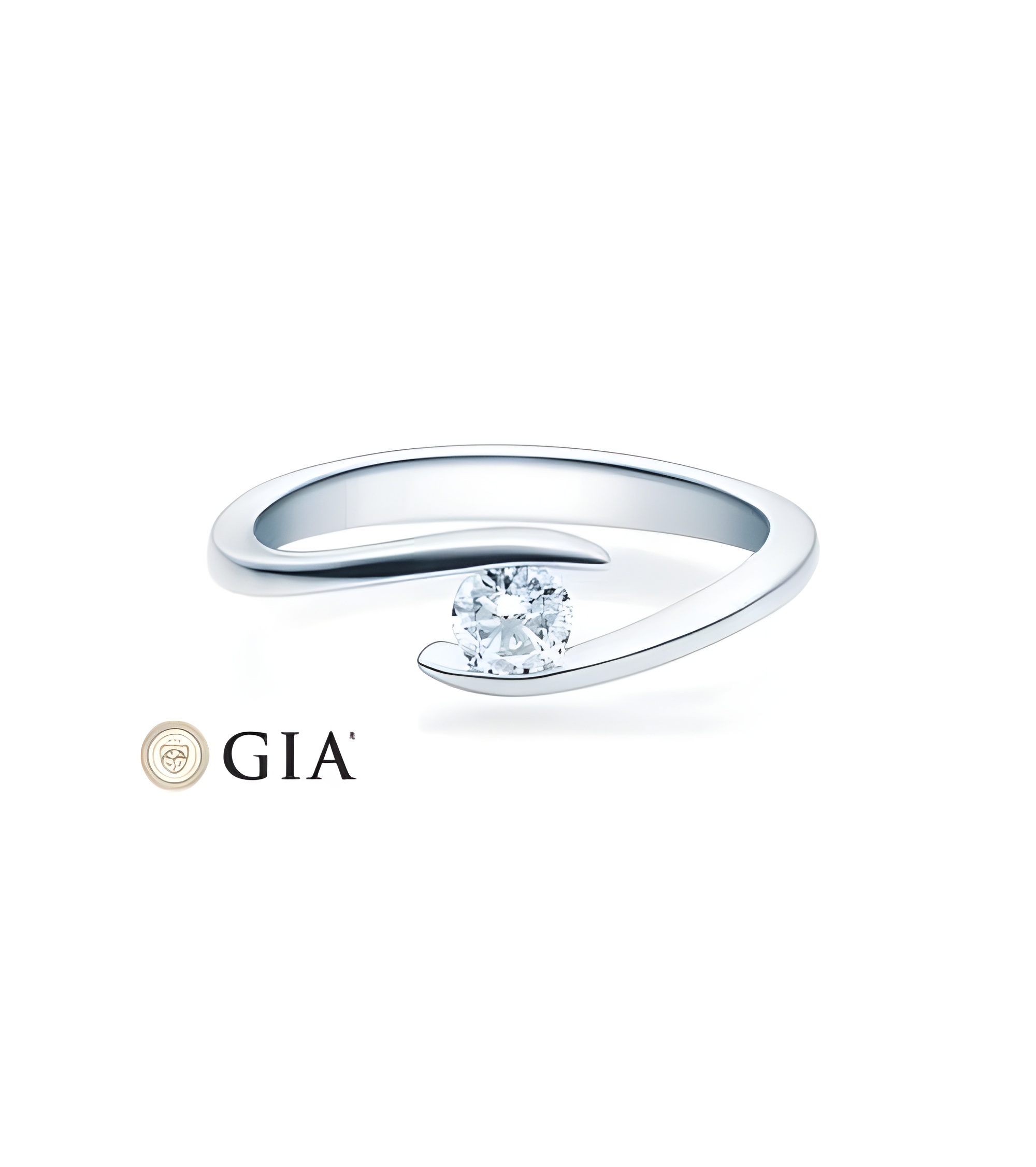 Deneb 0,30 | Oro blanco o Platino - Anillos de compromiso - Anillo de compromiso redondo en platino u oro blanco