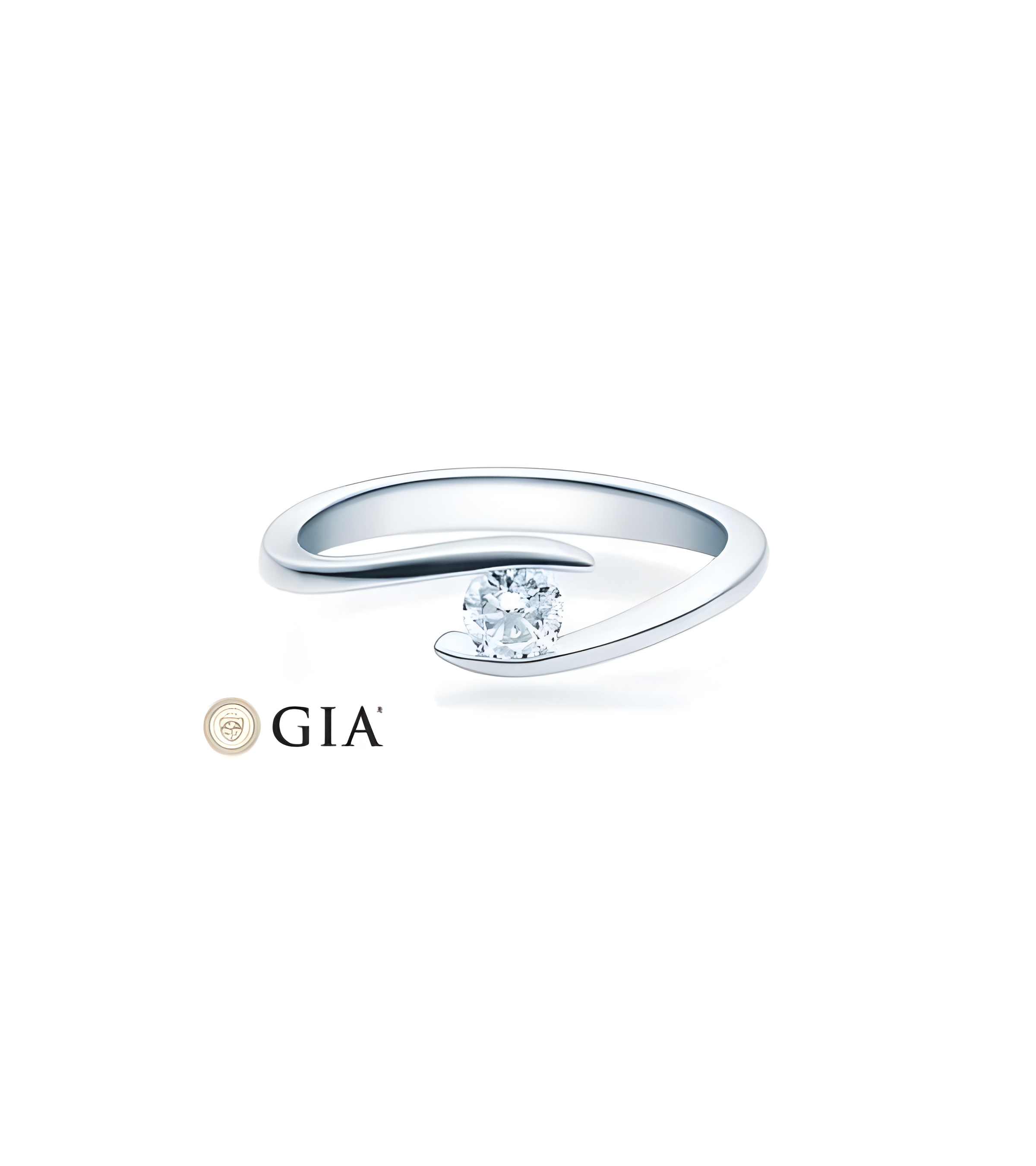 Deneb 0,30 | Oro blanco o Platino - Anillos de compromiso - Anillo de compromiso redondo en platino u oro blanco