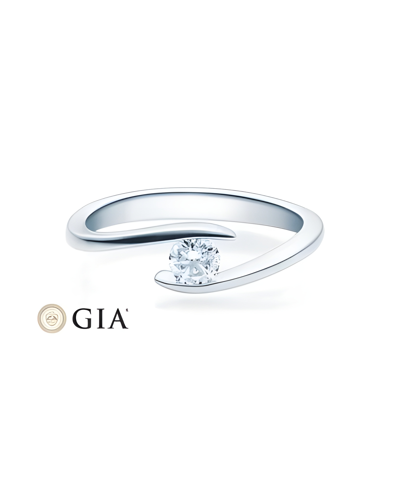 Deneb 0,30 | Oro blanco o Platino - Anillos de compromiso - Anillo de compromiso redondo en platino u oro blanco