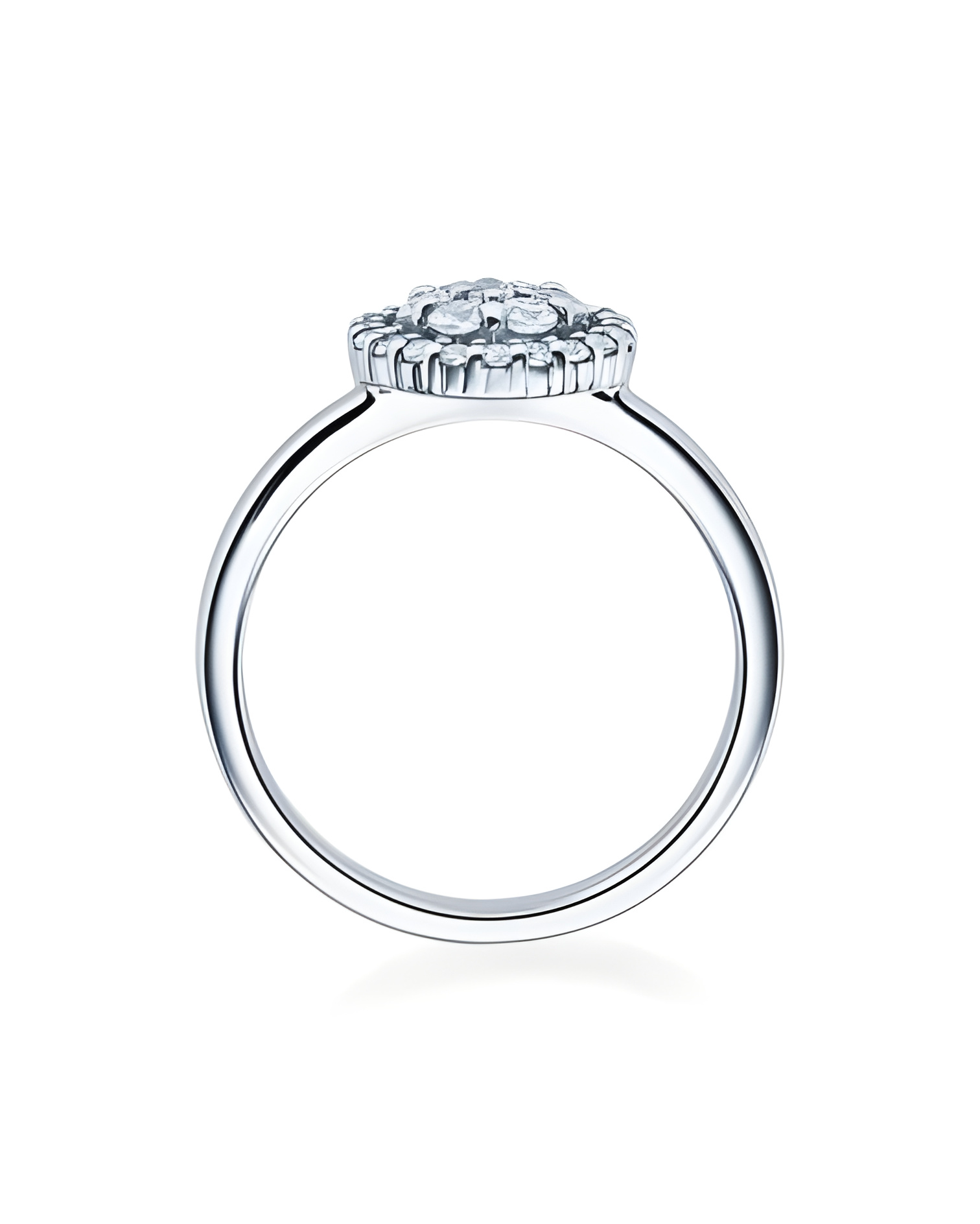 Orionis 0,15 | Oro blanco o Platino - Anillos de compromiso - Anillos de pedida con varios diamantes y una esfera de diamantes a