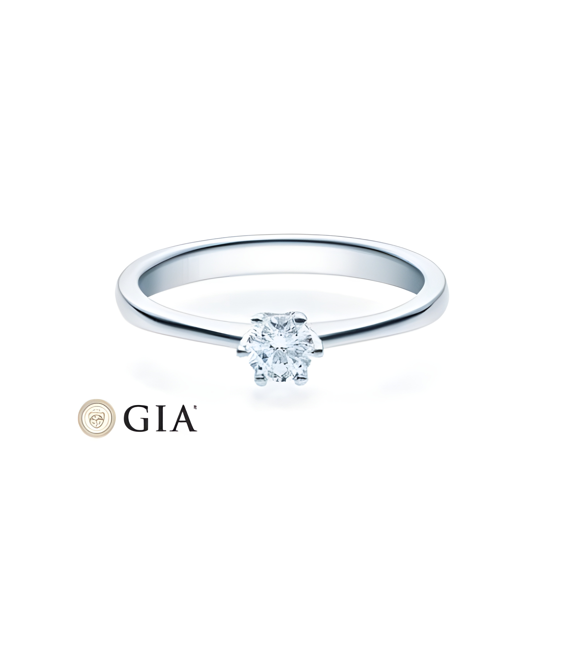 Centauri 0,30 | Oro blanco o Platino - Anillos de compromiso - Anillo de pedida fino y elegante en oro blanco o platino