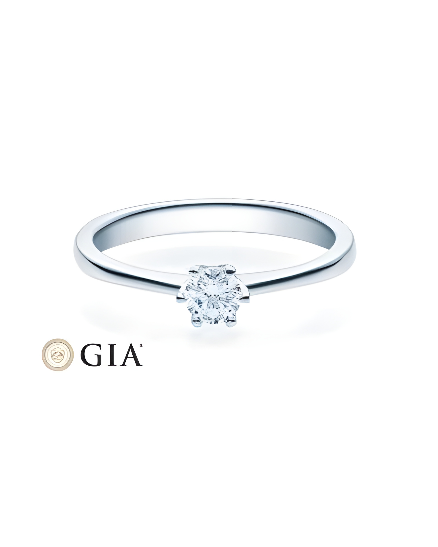 Centauri 0,30 | Oro blanco o Platino - Anillos de compromiso - Anillo de pedida fino y elegante en oro blanco o platino