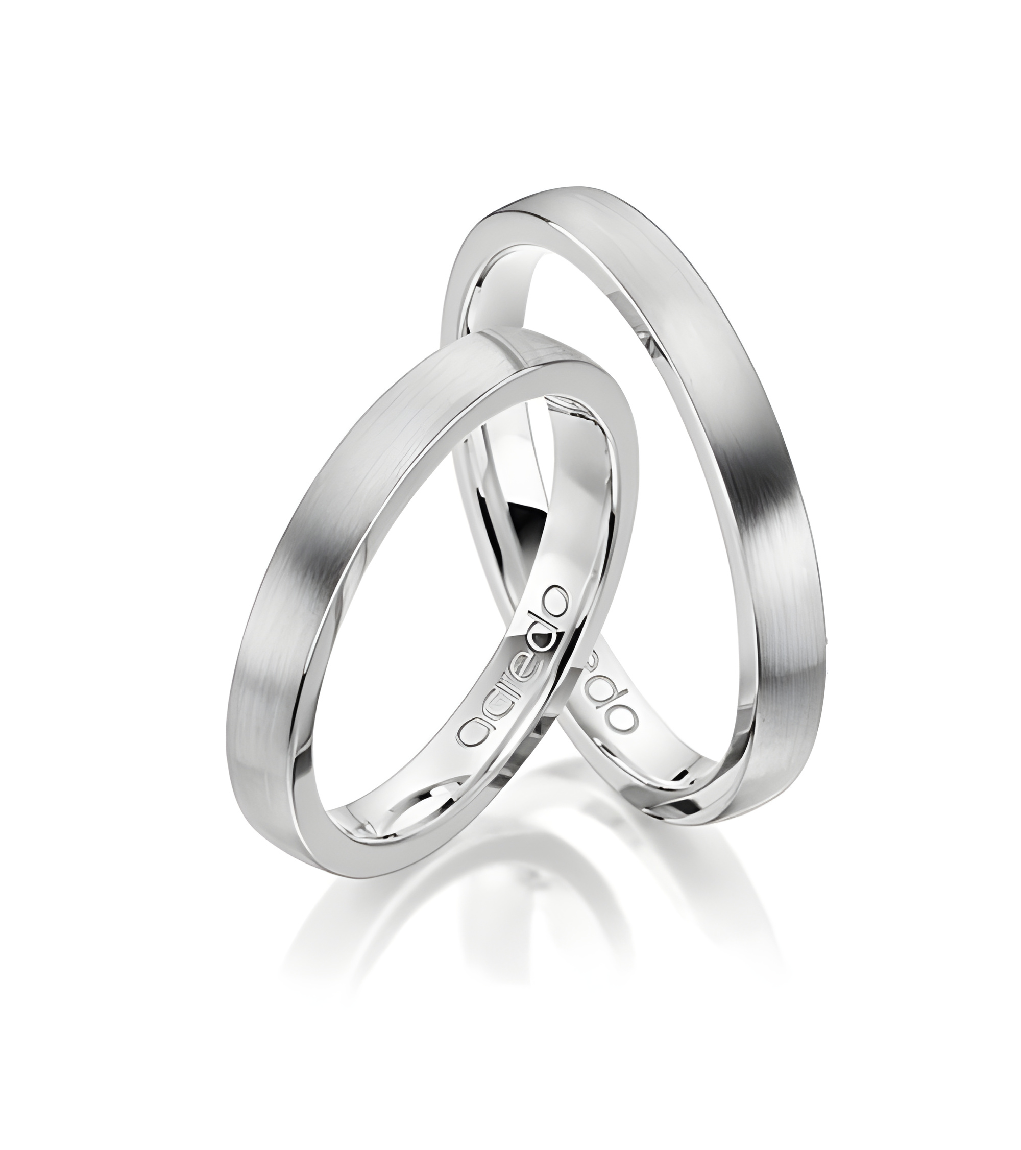 Alianzas de boda mate en oro blanco de 14K o 18K - Alianzas de boda - 

