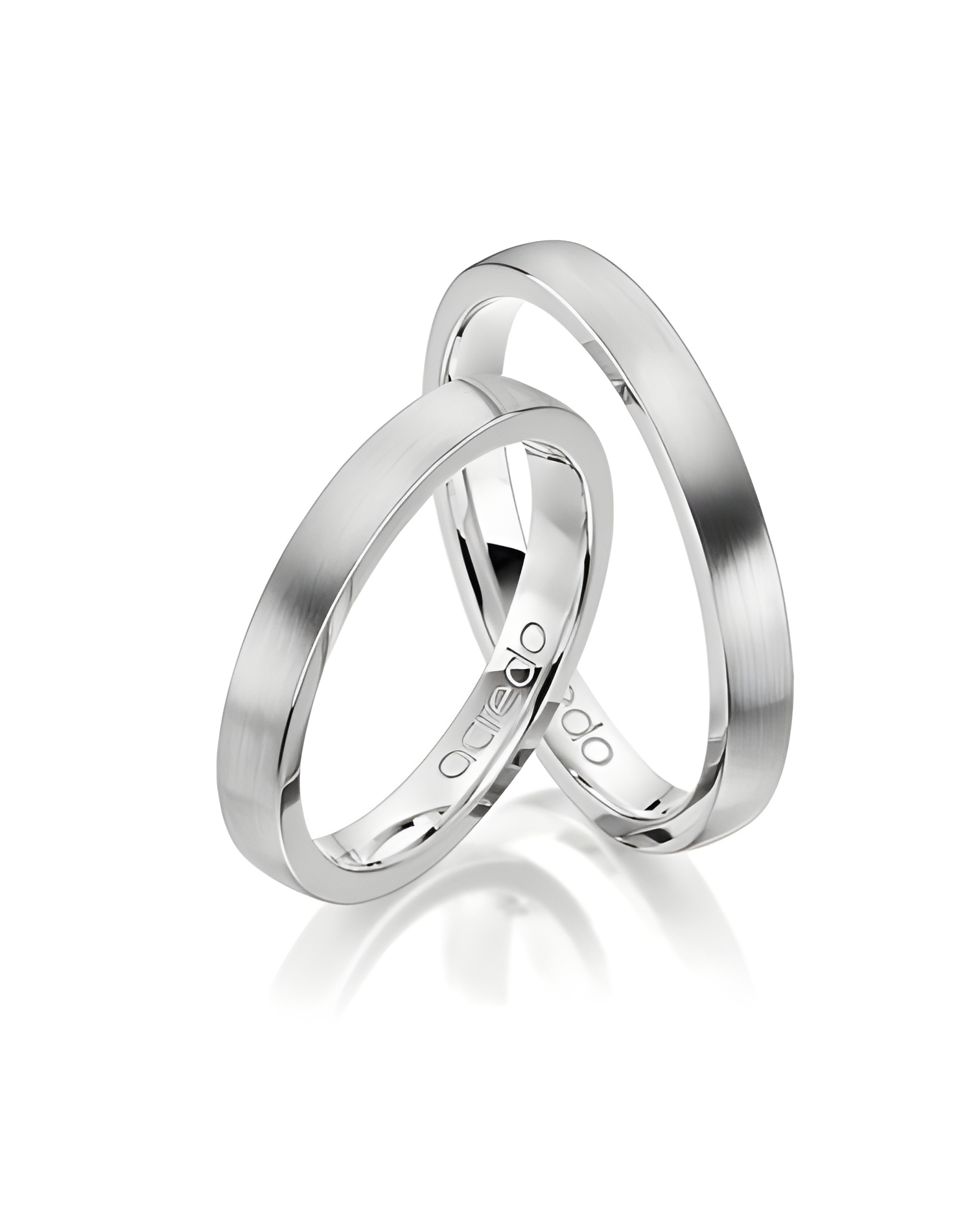 Alianzas de boda mate en oro blanco de 14K o 18K - Alianzas de boda - 

