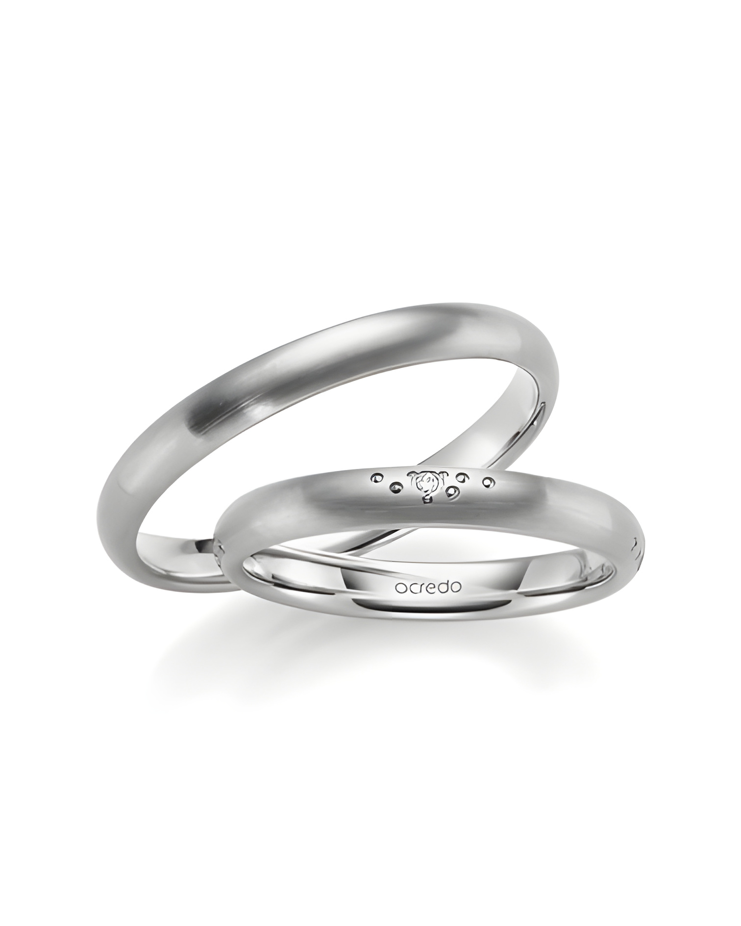 Alianzas de boda mate en oro blanco diseño especial con diamantes - Alianzas de boda - 

