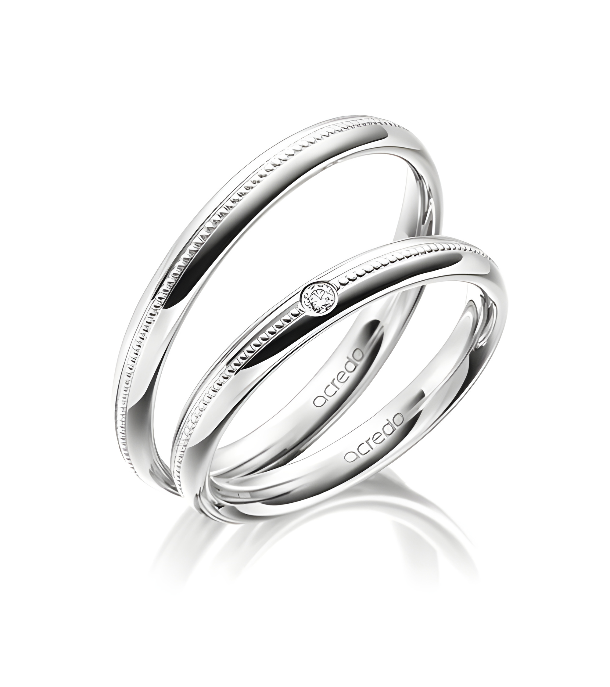 Alianzas de boda redondeadas únicas en Platino - Alianzas de boda - 

