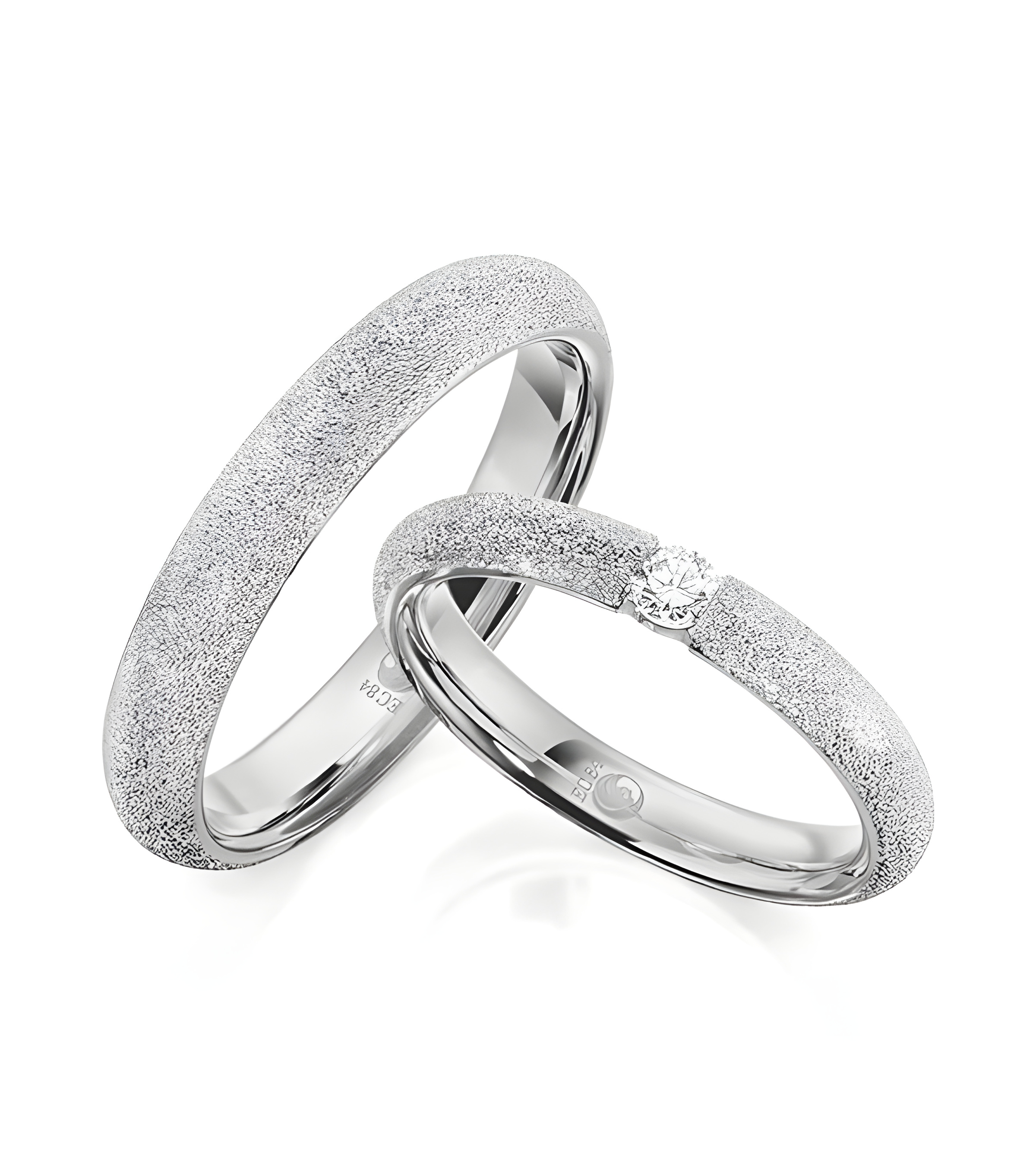 Alianzas de boda de Platino glamour con un diamante de la mejor calidad - Alianzas de boda - 

