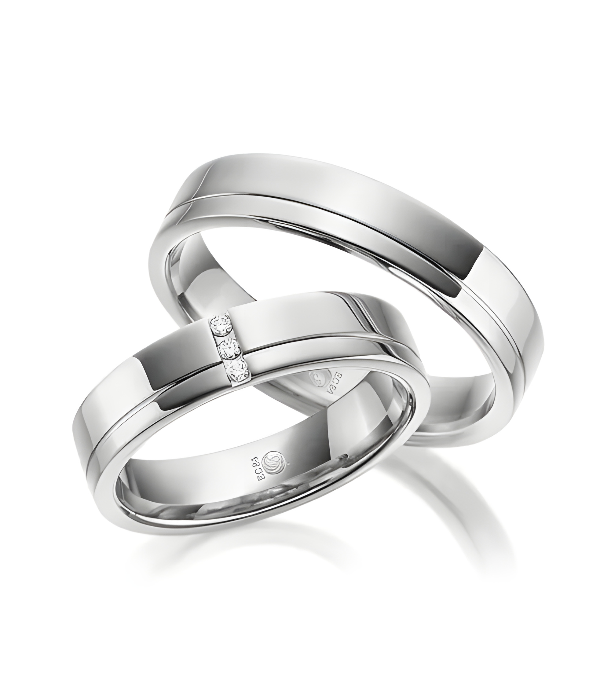 Anillos de boda de Platino Bilbao con 3 diamantes - Alianzas de boda - 


