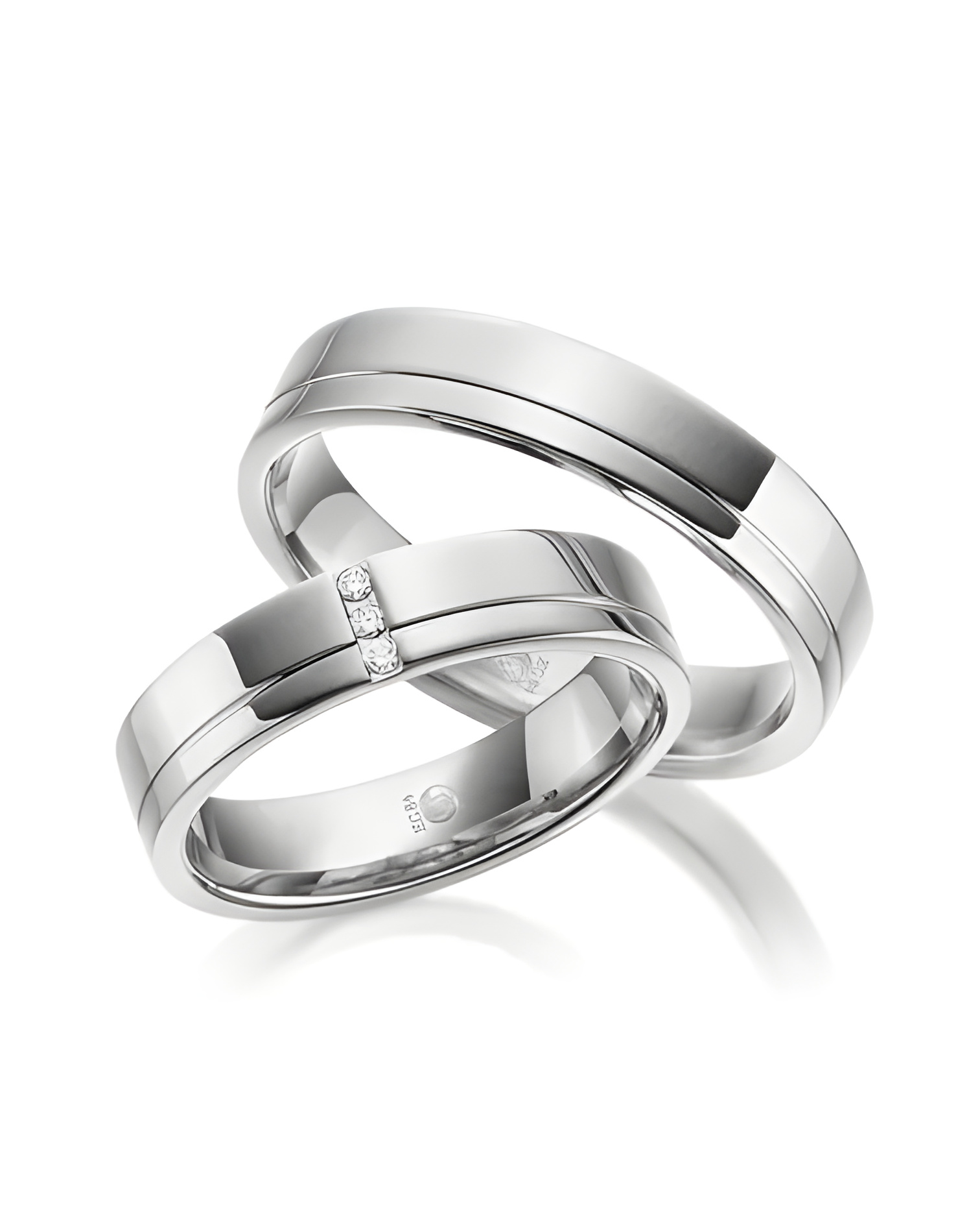 Anillos de boda de Platino Bilbao con 3 diamantes - Alianzas de boda - 


