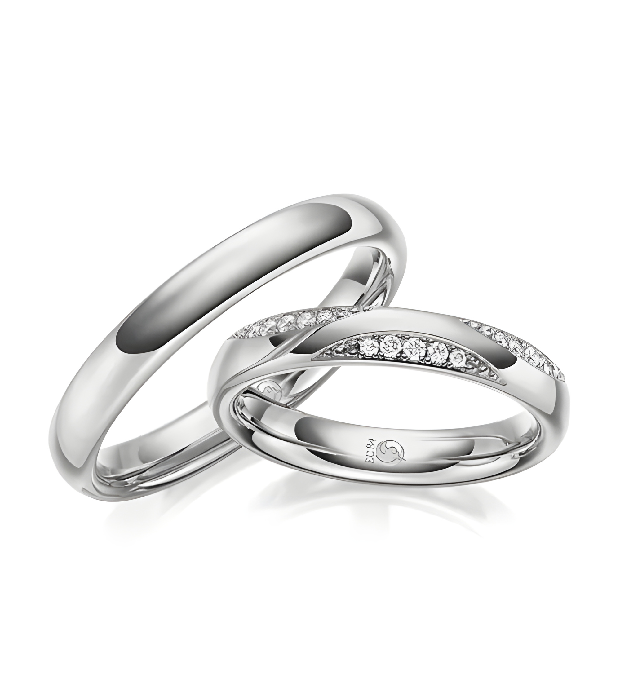 Anillos de matrimonio únicos en Platino con varios diamantes naturales - Alianzas de boda - 

