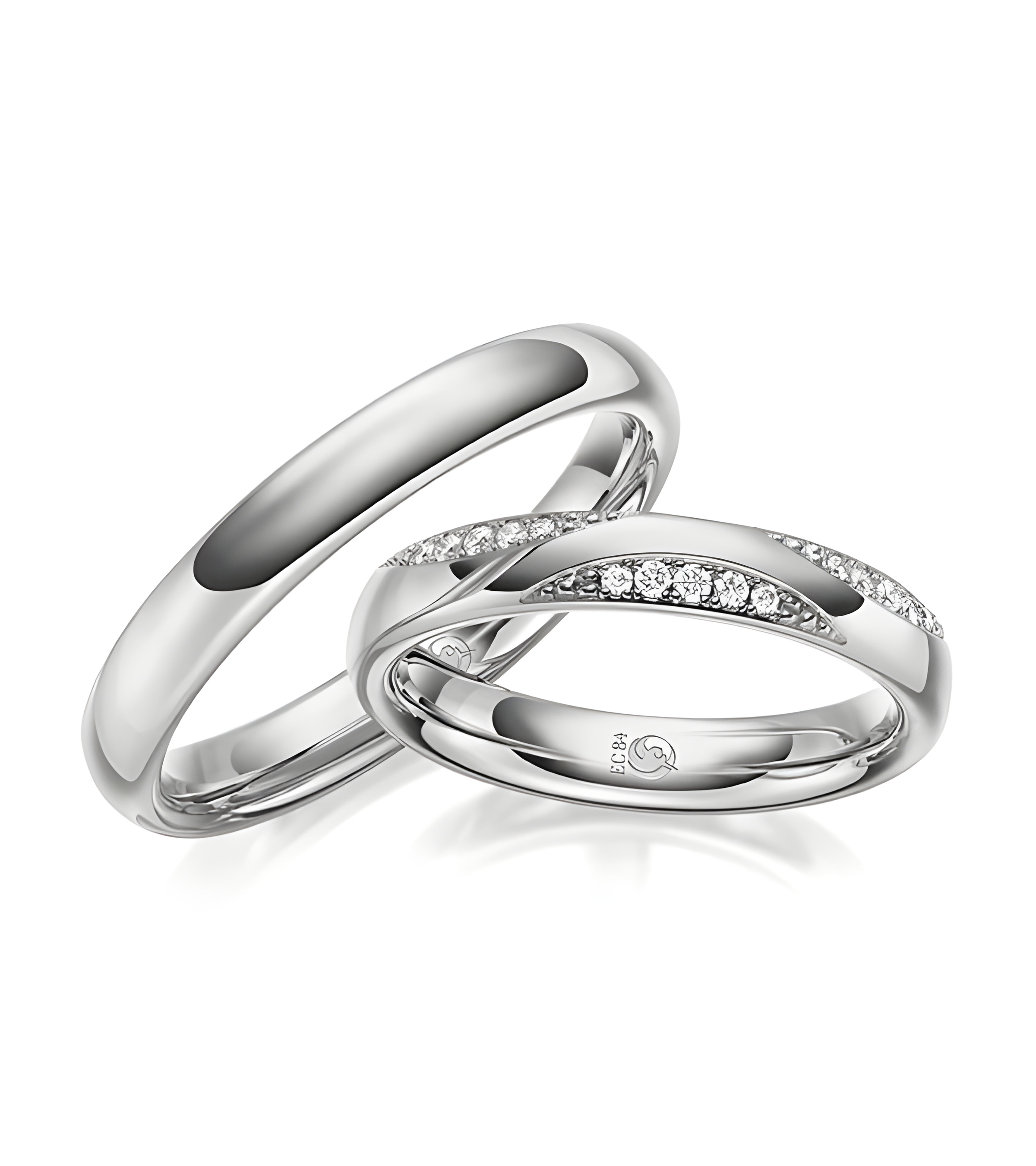 Anillos de matrimonio únicos en Platino con varios diamantes naturales - Alianzas de boda - 

