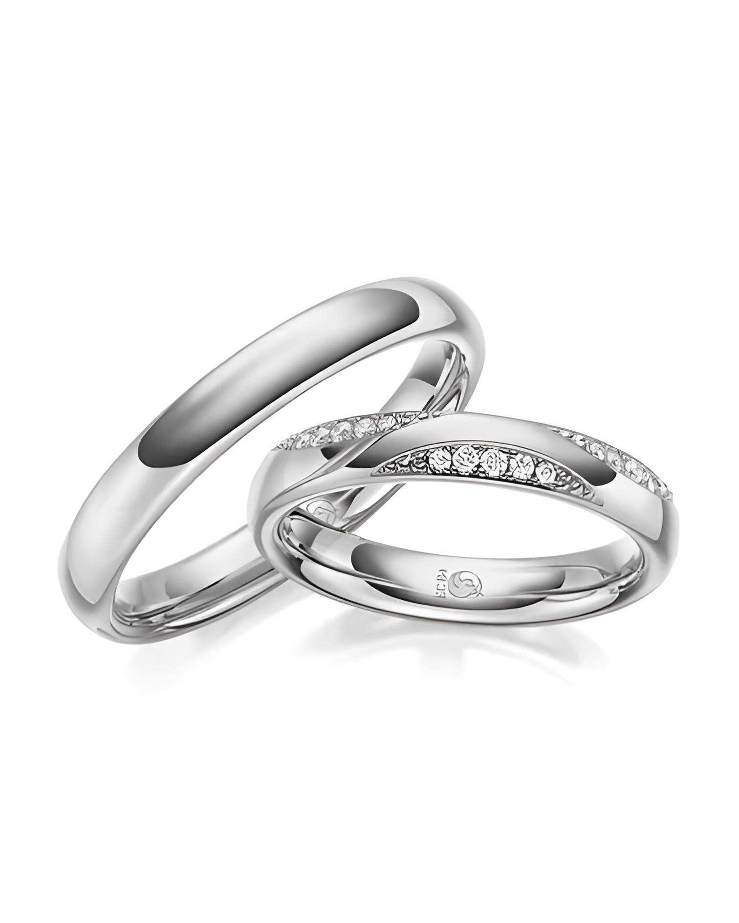 Anillos de matrimonio únicos en Platino con varios diamantes naturales - Alianzas de boda - 

