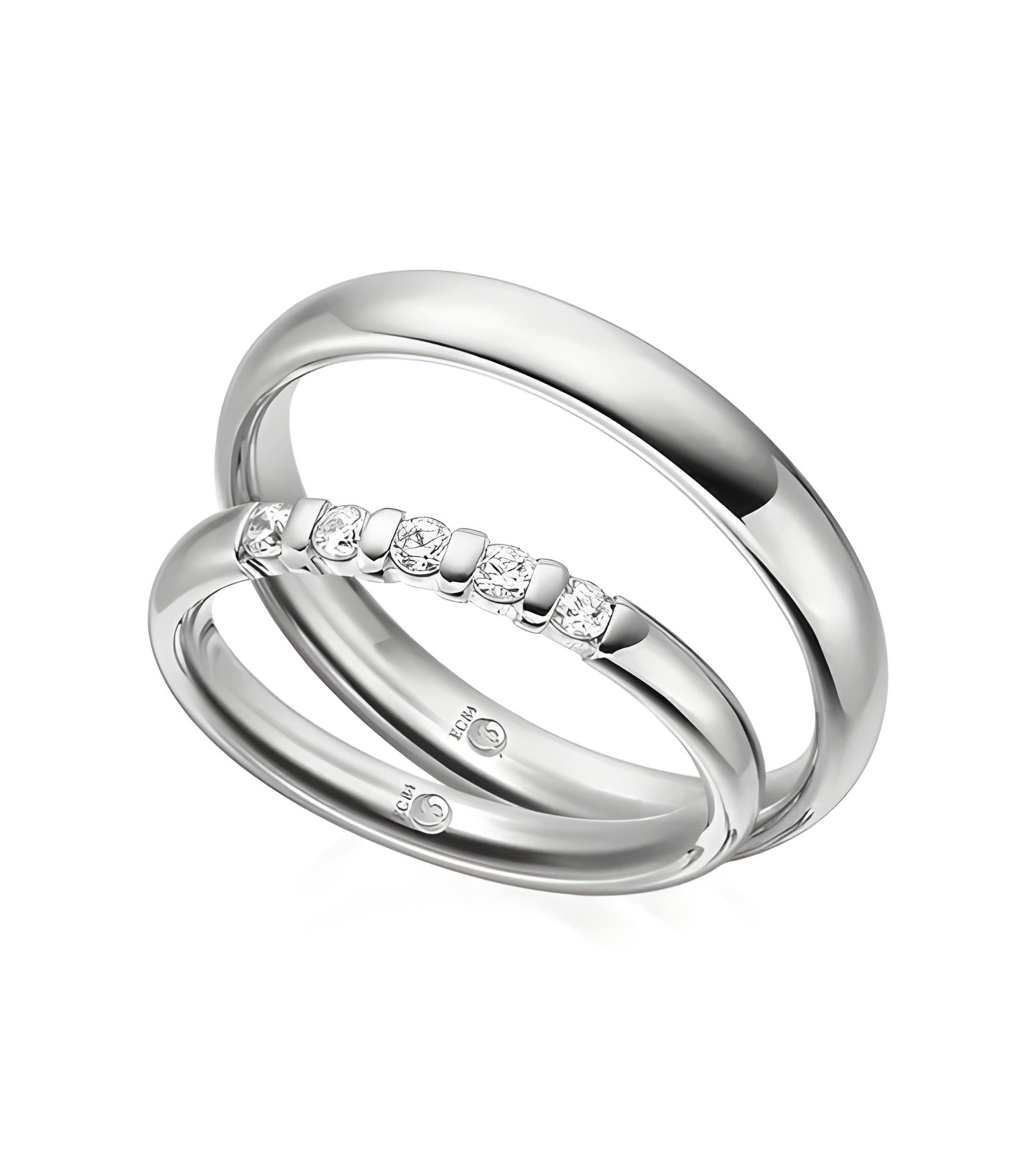 Finas alianzas de matrimonio de Platino con diamantes naturales de la mejor calidad - Alianzas de boda - 

