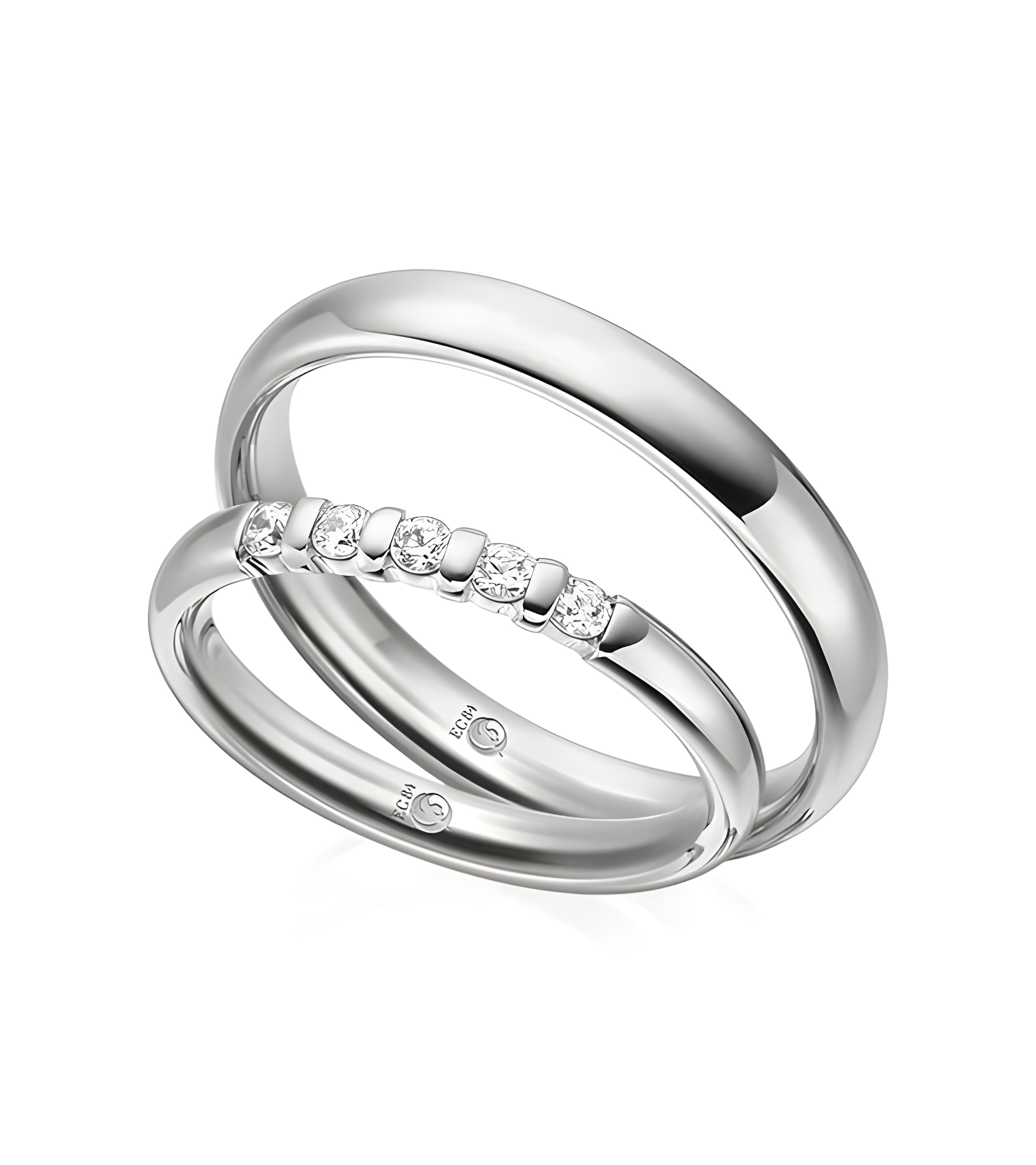 Finas alianzas de matrimonio de Platino con diamantes naturales de la mejor calidad - Alianzas de boda - 

