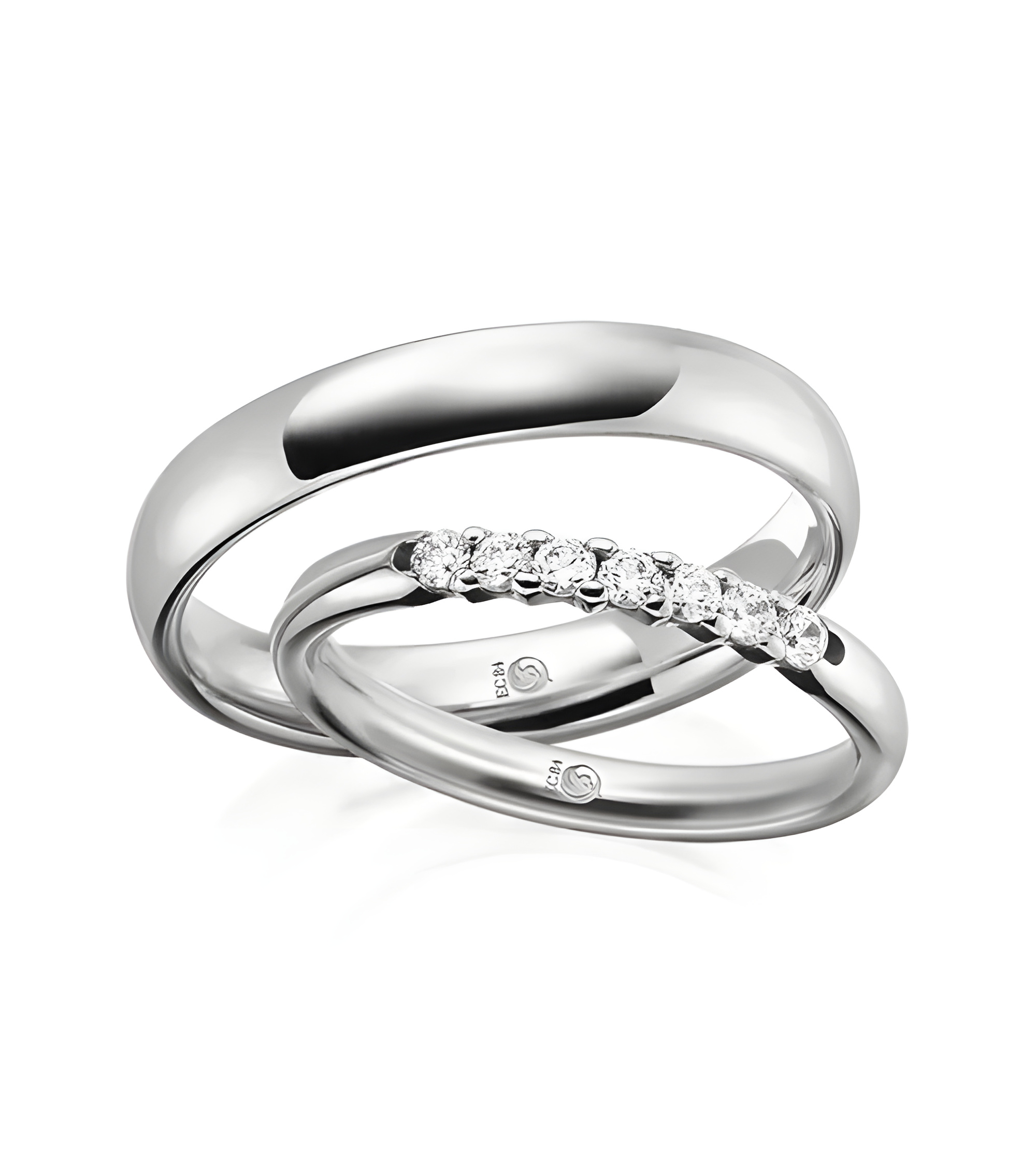 Anillos de Platino Valencia con diamantes - Alianzas de boda - 

