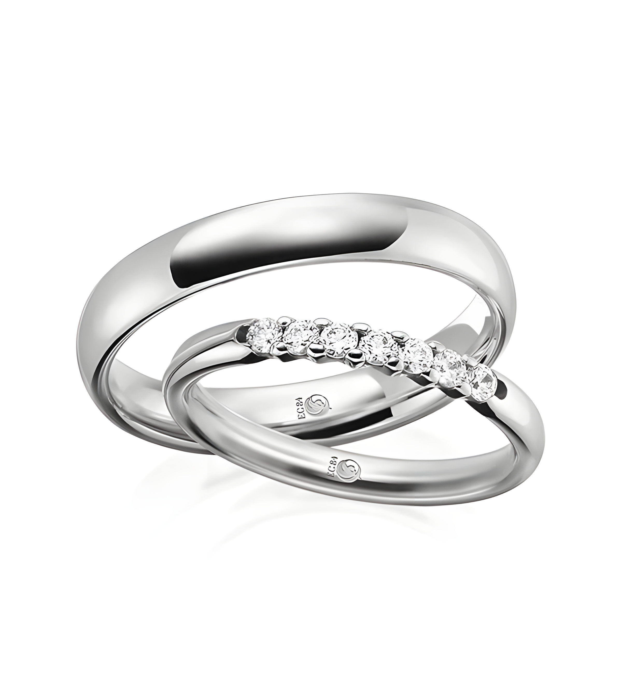 Anillos de Platino Valencia con diamantes - Alianzas de boda - 

