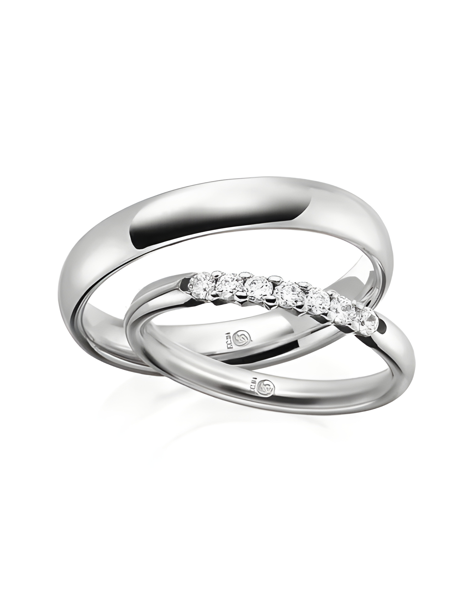 Anillos de Platino Valencia con diamantes - Alianzas de boda - 

