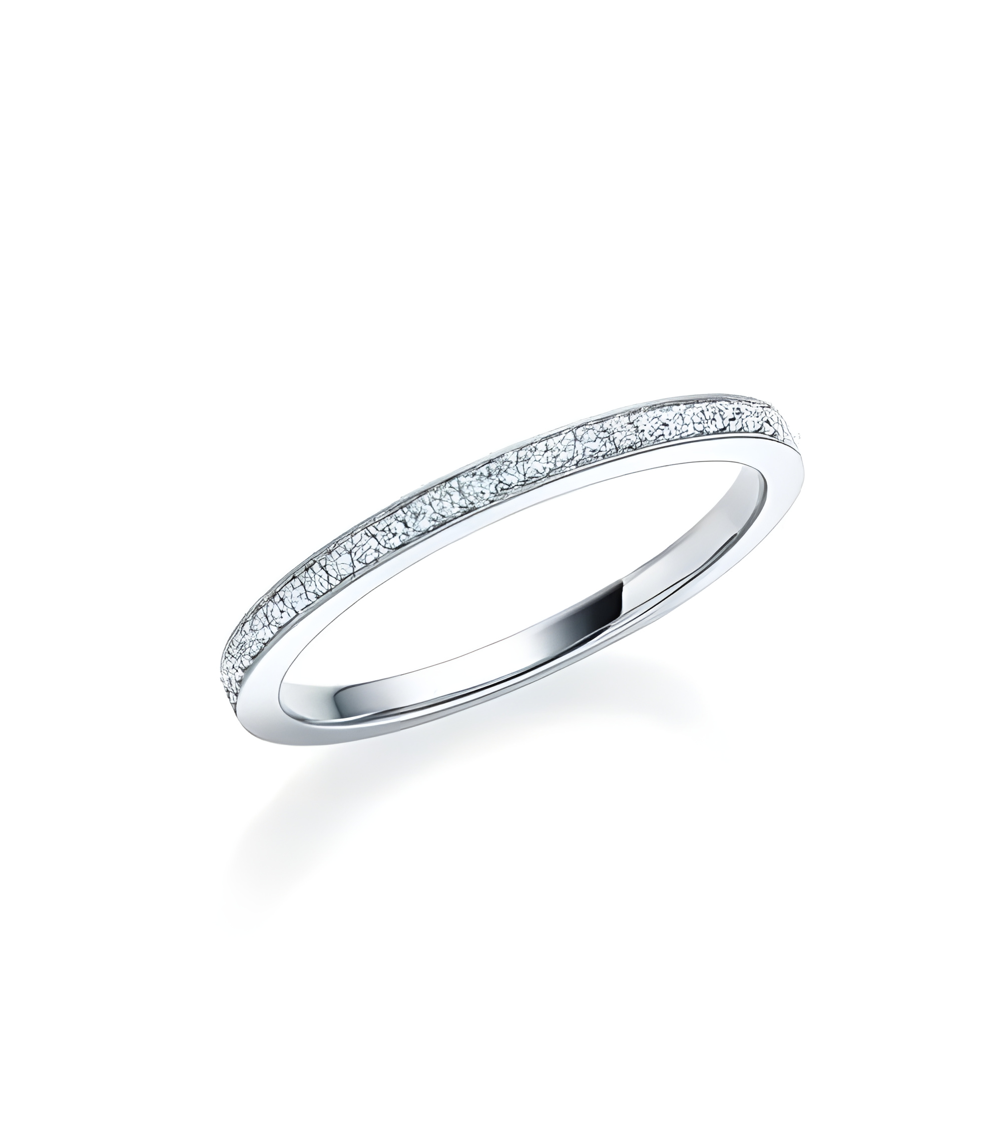 Sirio 0,09 | Oro blanco o Platino - Anillos de compromiso - Fino anillo de compromiso con media corona de diamantes