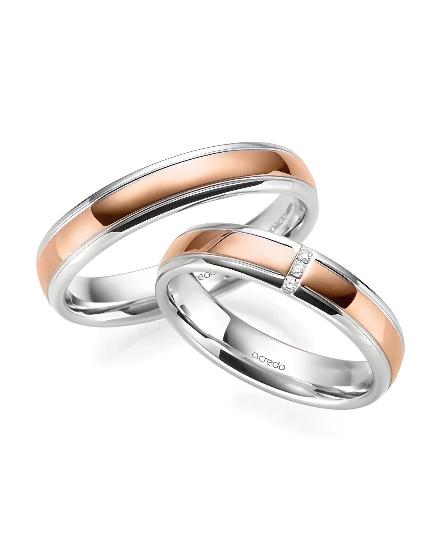 Alianzas de boda originales de dos colores con diamantes - Alianzas de boda - 


