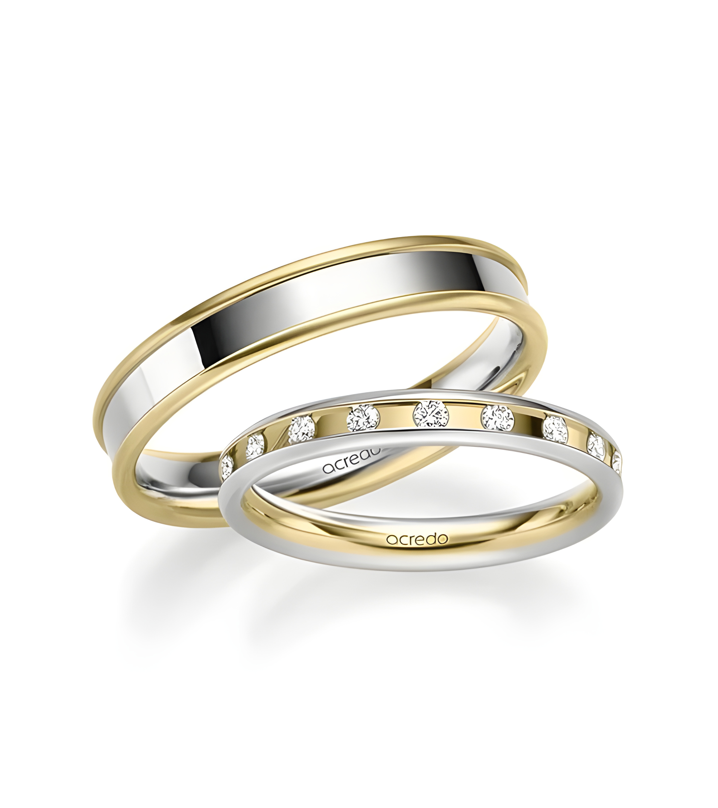 Anillos en dos colores con diamantes naturales de origen ético - Alianzas de boda - 


