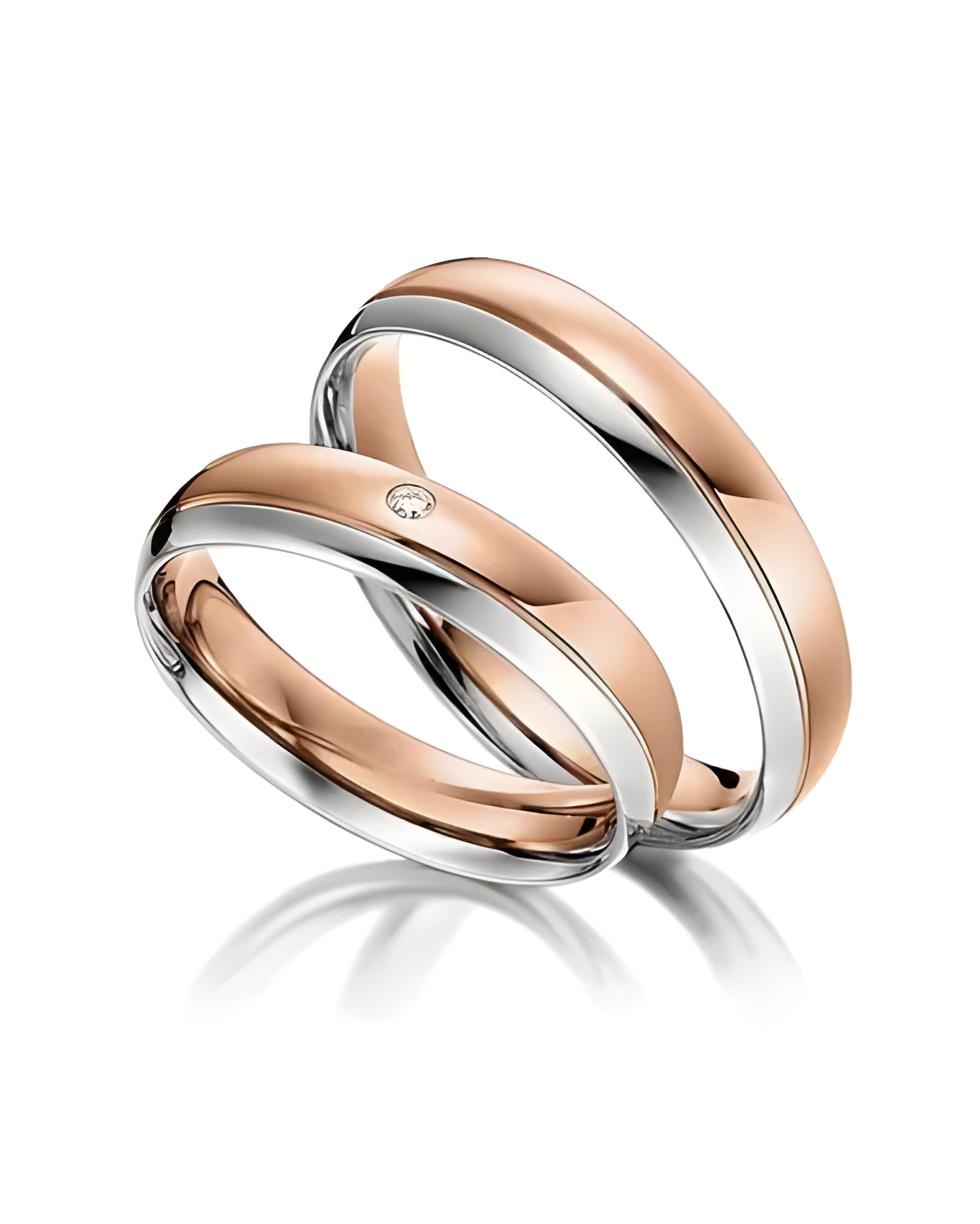 Finos anillos de oro rosa y oro blanco totalmente personalizables - Alianzas de boda - 



