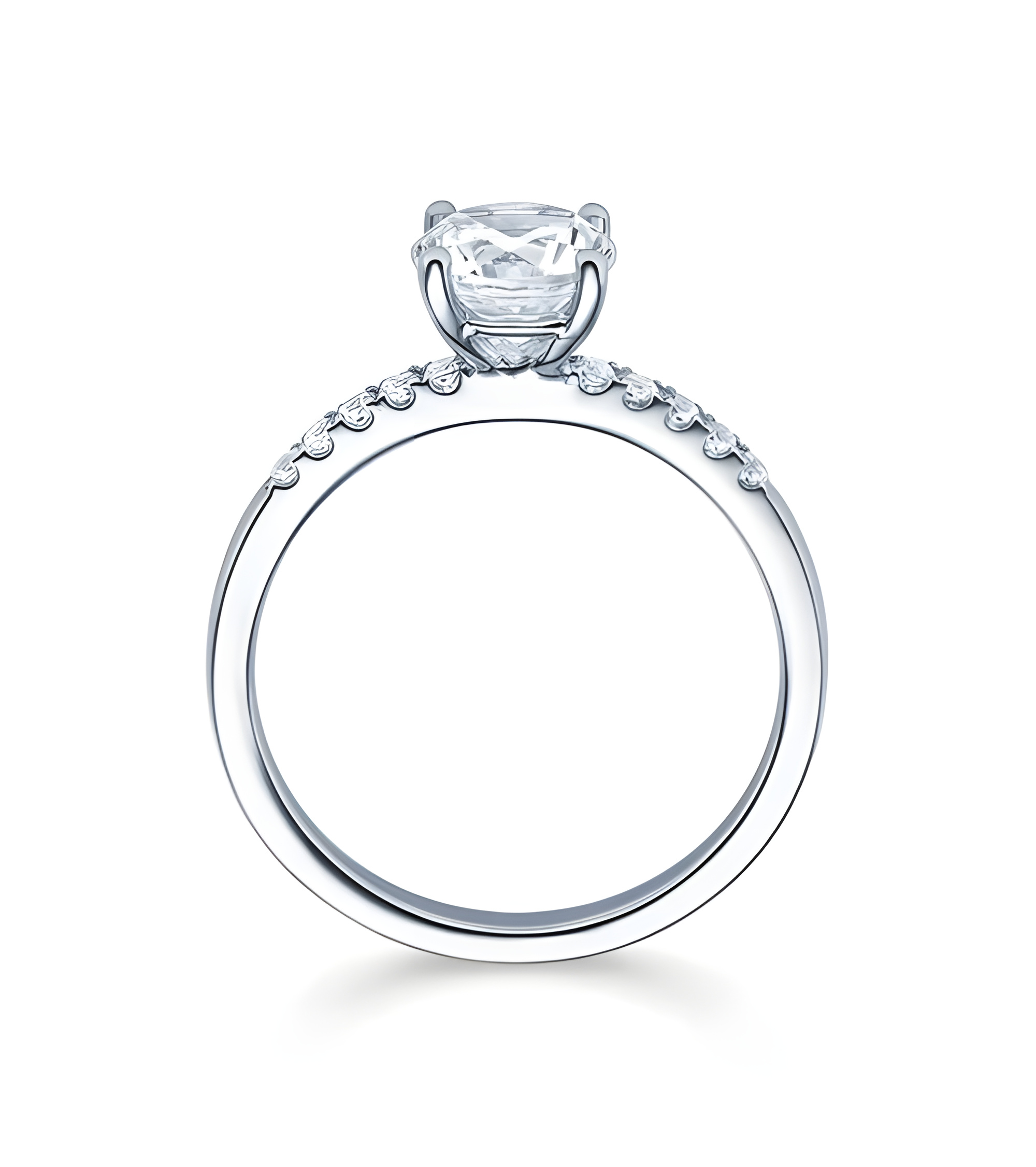 Aldebarán 0,12 | Oro blanco o Platino - Anillos de compromiso - Anillo de compromiso con diamantes en platino u oro blanco 18K