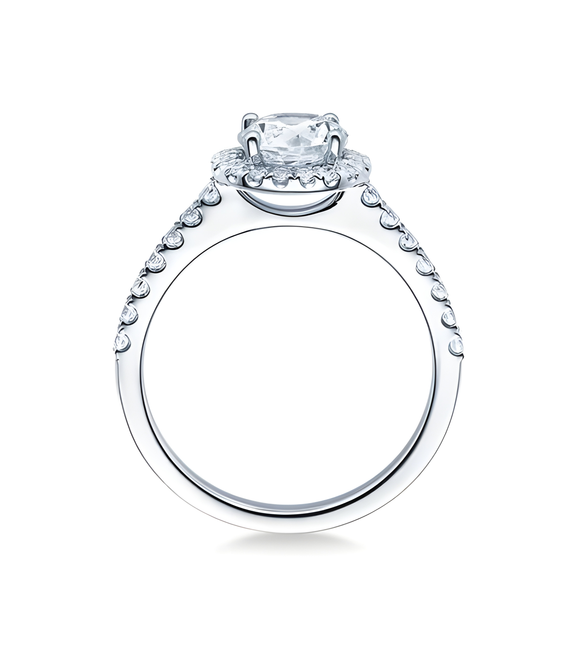 Vega 0,30 | Oro blanco o Platino - Anillos de compromiso - Anillo de compromiso exclusivo en oro blanco o platino con diamantes