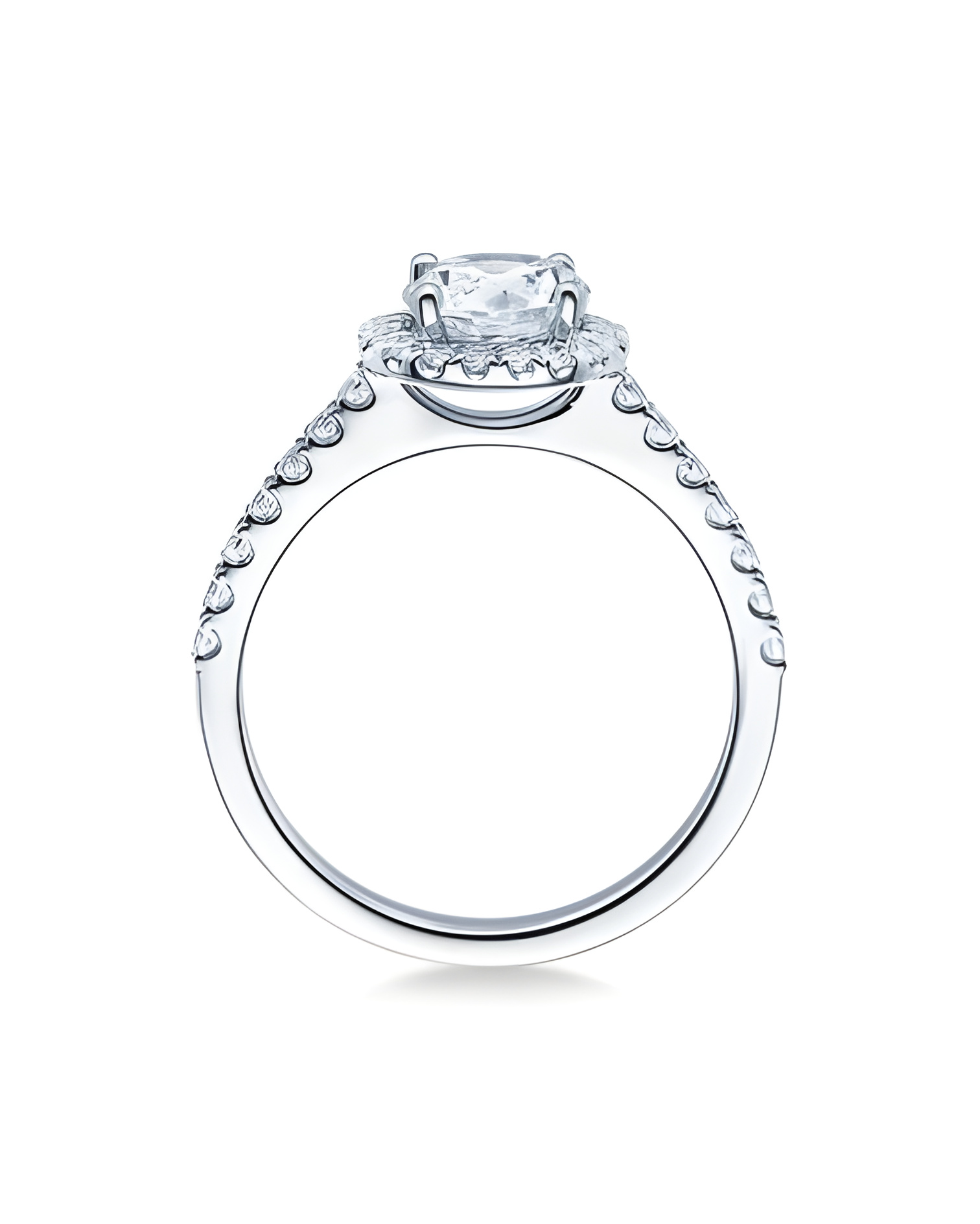 Vega 0,30 | Oro blanco o Platino - Anillos de compromiso - Anillo de compromiso exclusivo en oro blanco o platino con diamantes