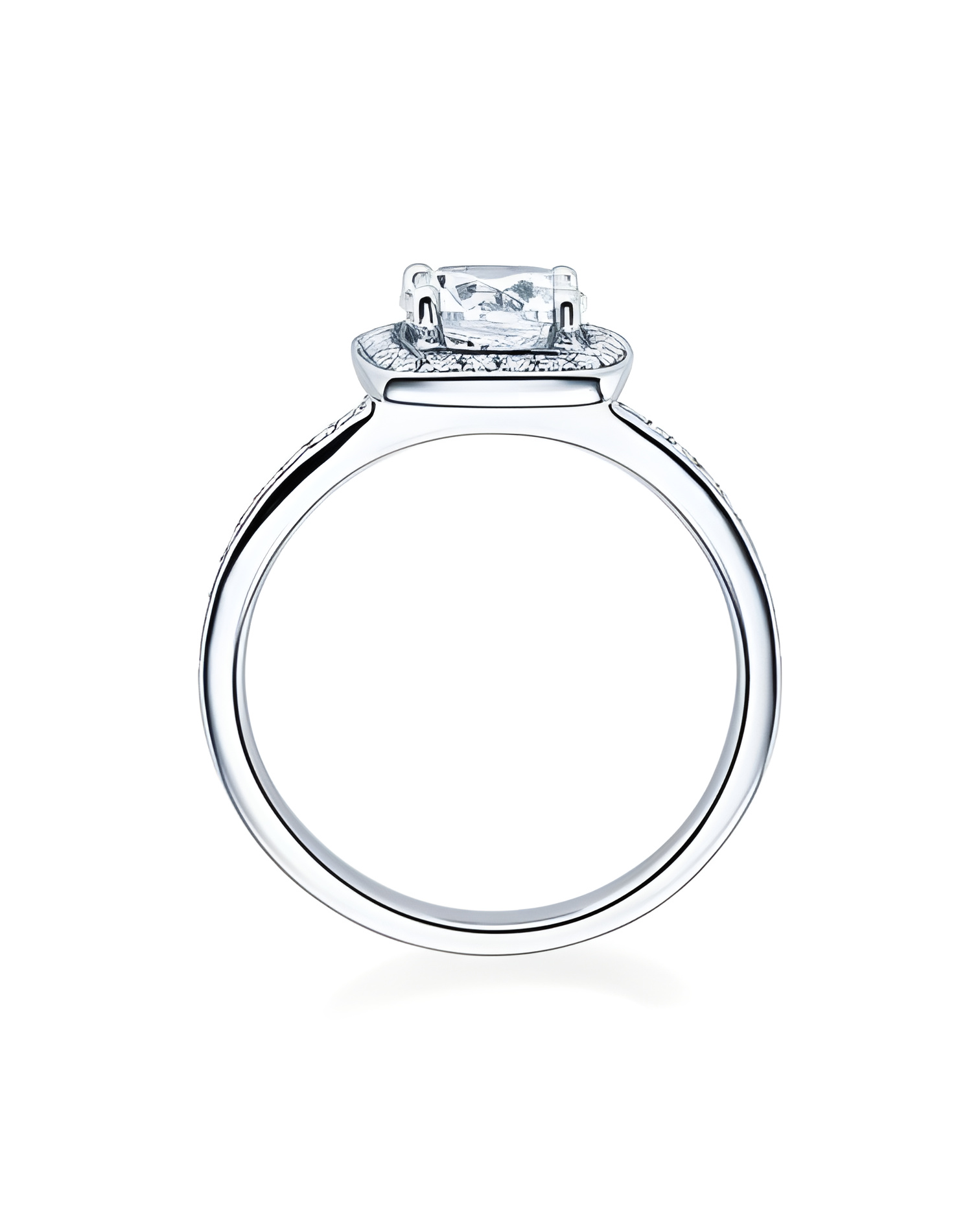 Carinea Major 0,30 | Oro blanco o Platino - Anillos de compromiso - Anillo de compromiso memoire en oro blanco o platino con dia