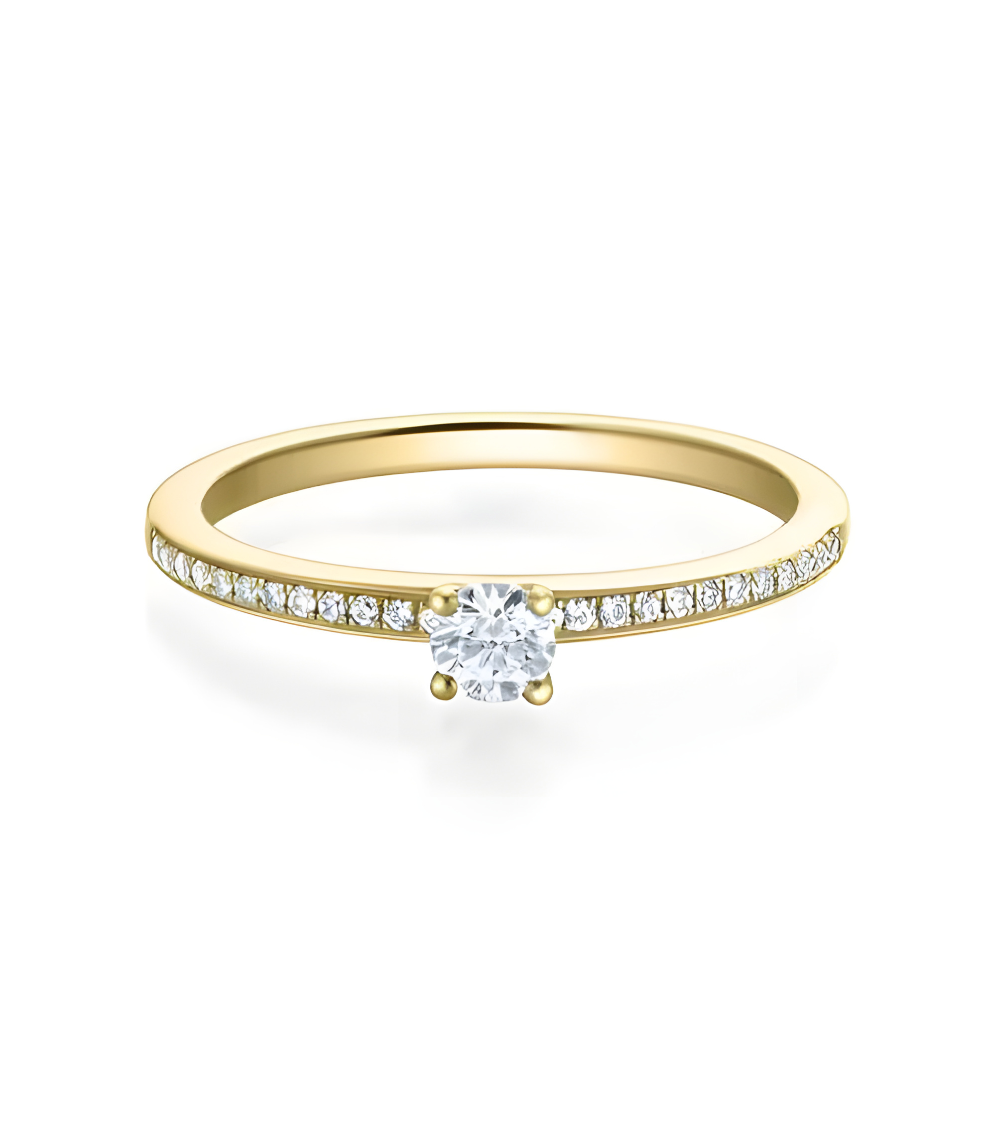 Antares 0,20 | Oro amarillo - ANILLO DE COMPROMISO EN ORO - Fino y elegante anillo de compromiso de oro de 18K con diamantes