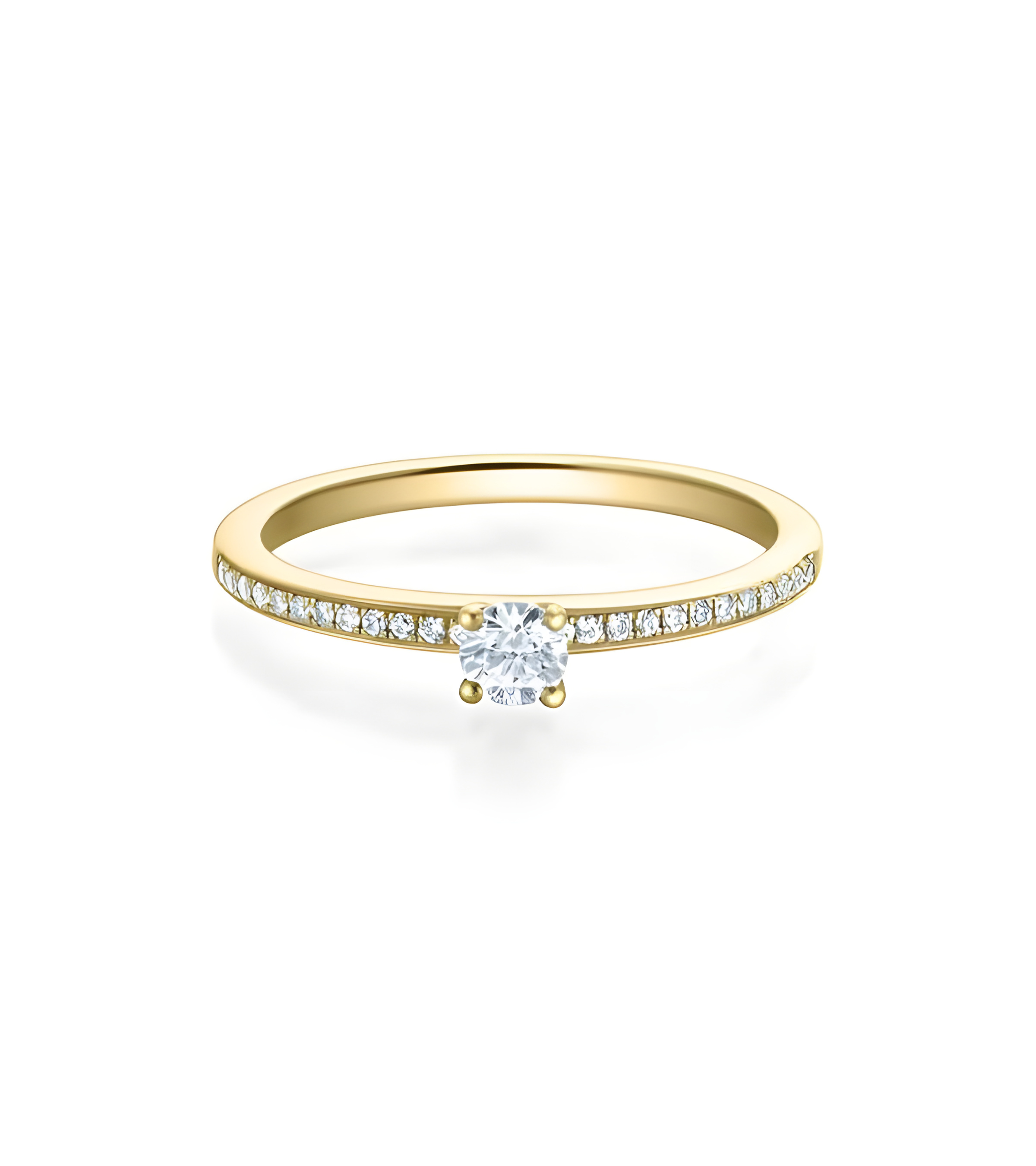 Antares 0,20 | Oro amarillo - ANILLO DE COMPROMISO EN ORO - Fino y elegante anillo de compromiso de oro de 18K con diamantes