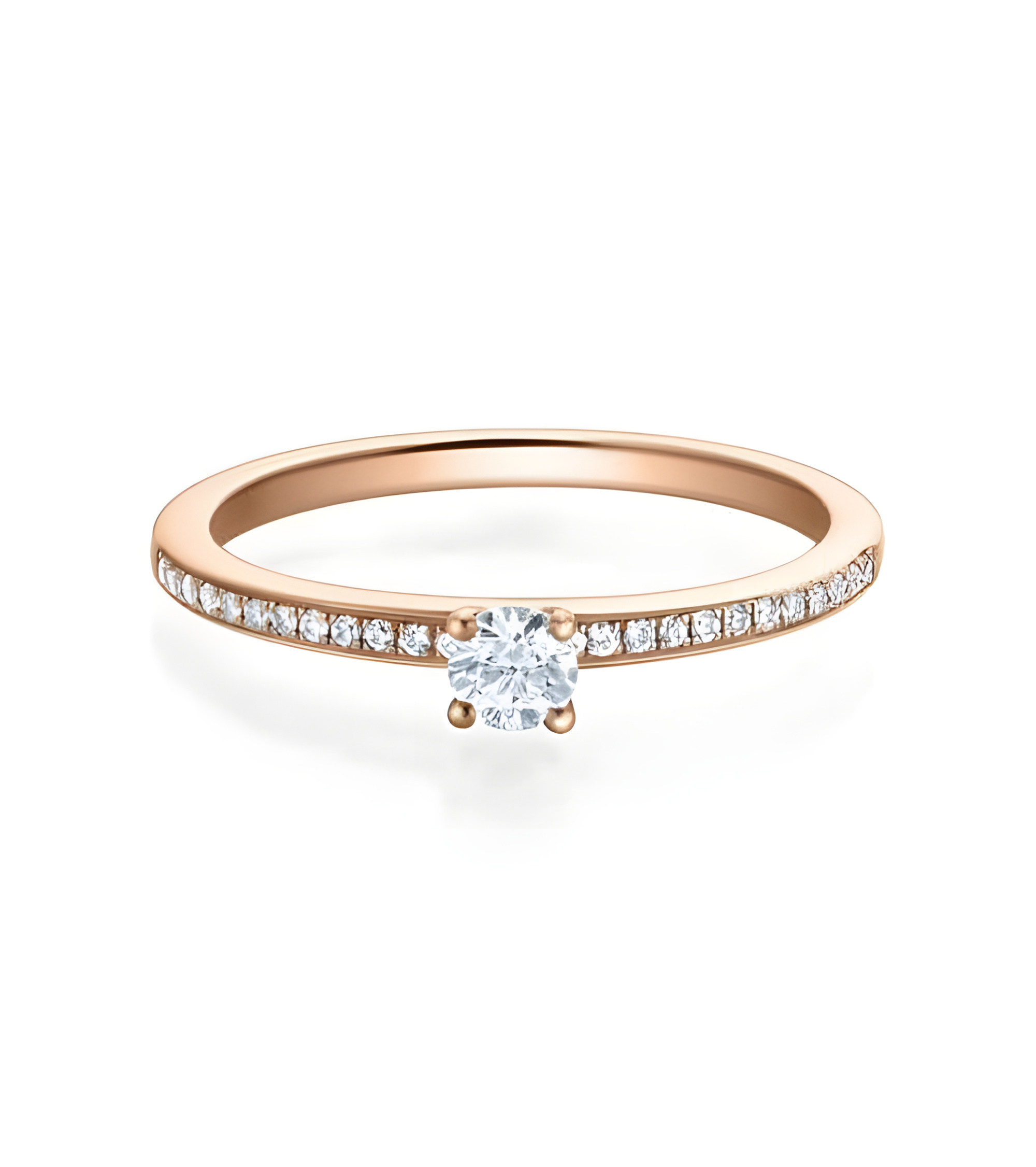 Antares 0,20 | Oro rosa - ANILLOS DE COMPROMISO EN ORO ROSA - Anillo rosa con diamantes para la pedida de mano en oro de 18K