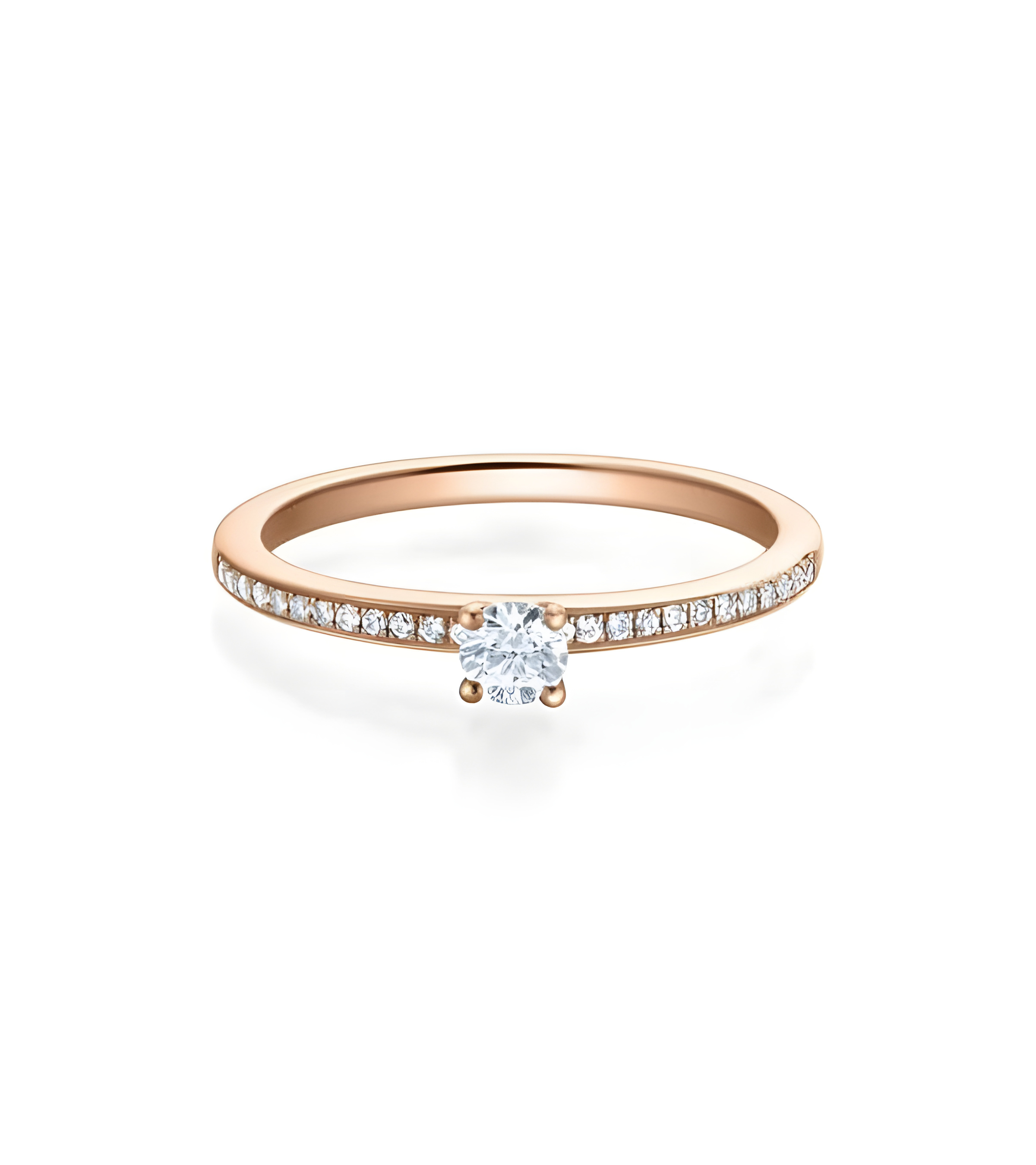 Antares 0,20 | Oro rosa - ANILLOS DE COMPROMISO EN ORO ROSA - Anillo rosa con diamantes para la pedida de mano en oro de 18K
