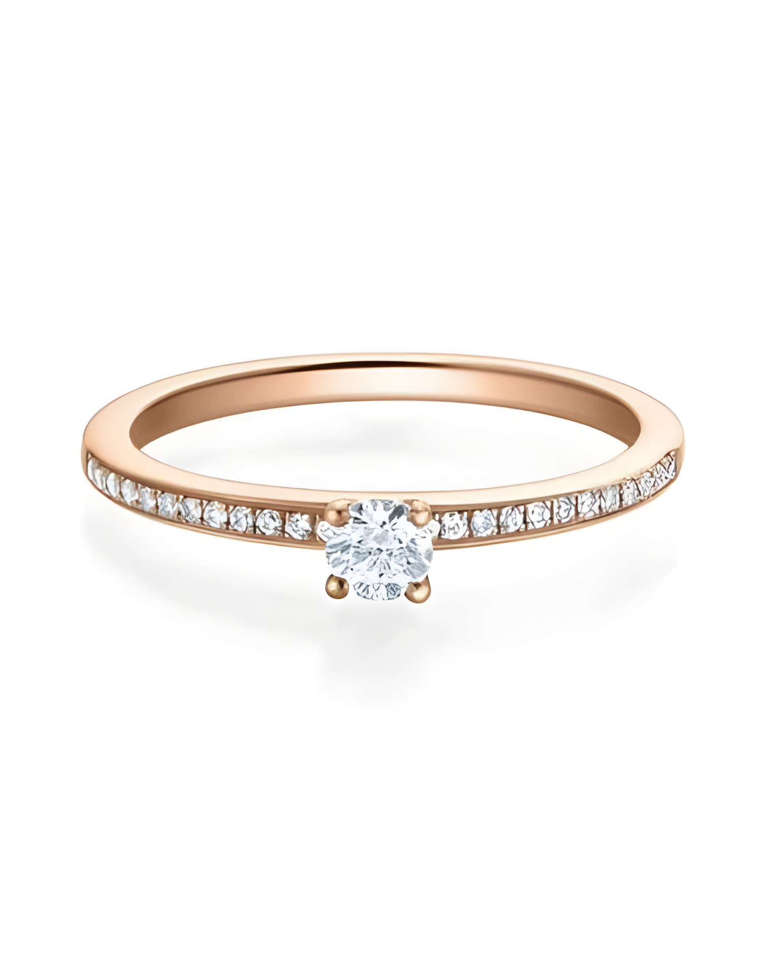 Antares 0,20 | Oro rosa - ANILLOS DE COMPROMISO EN ORO ROSA - Anillo rosa con diamantes para la pedida de mano en oro de 18K