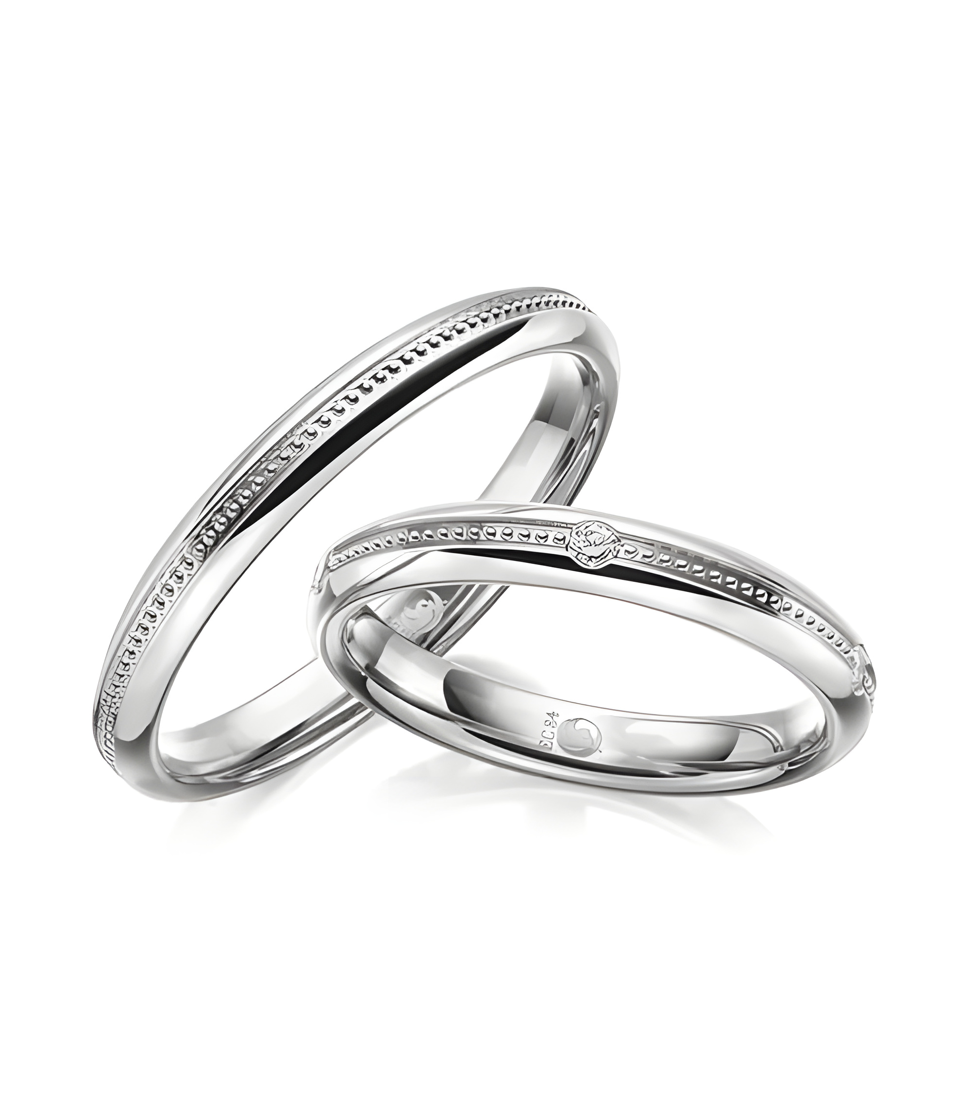 Diseño especial en anillos de matrimonio blancos con diamantes - Alianzas de boda - 

