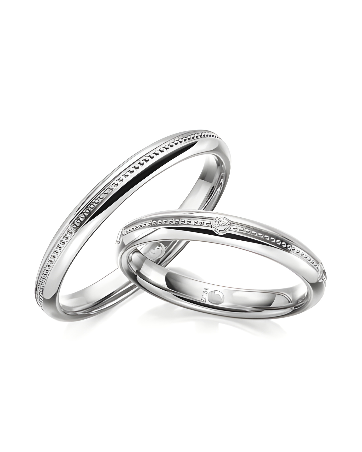 Diseño especial en anillos de matrimonio blancos con diamantes - Alianzas de boda - 

