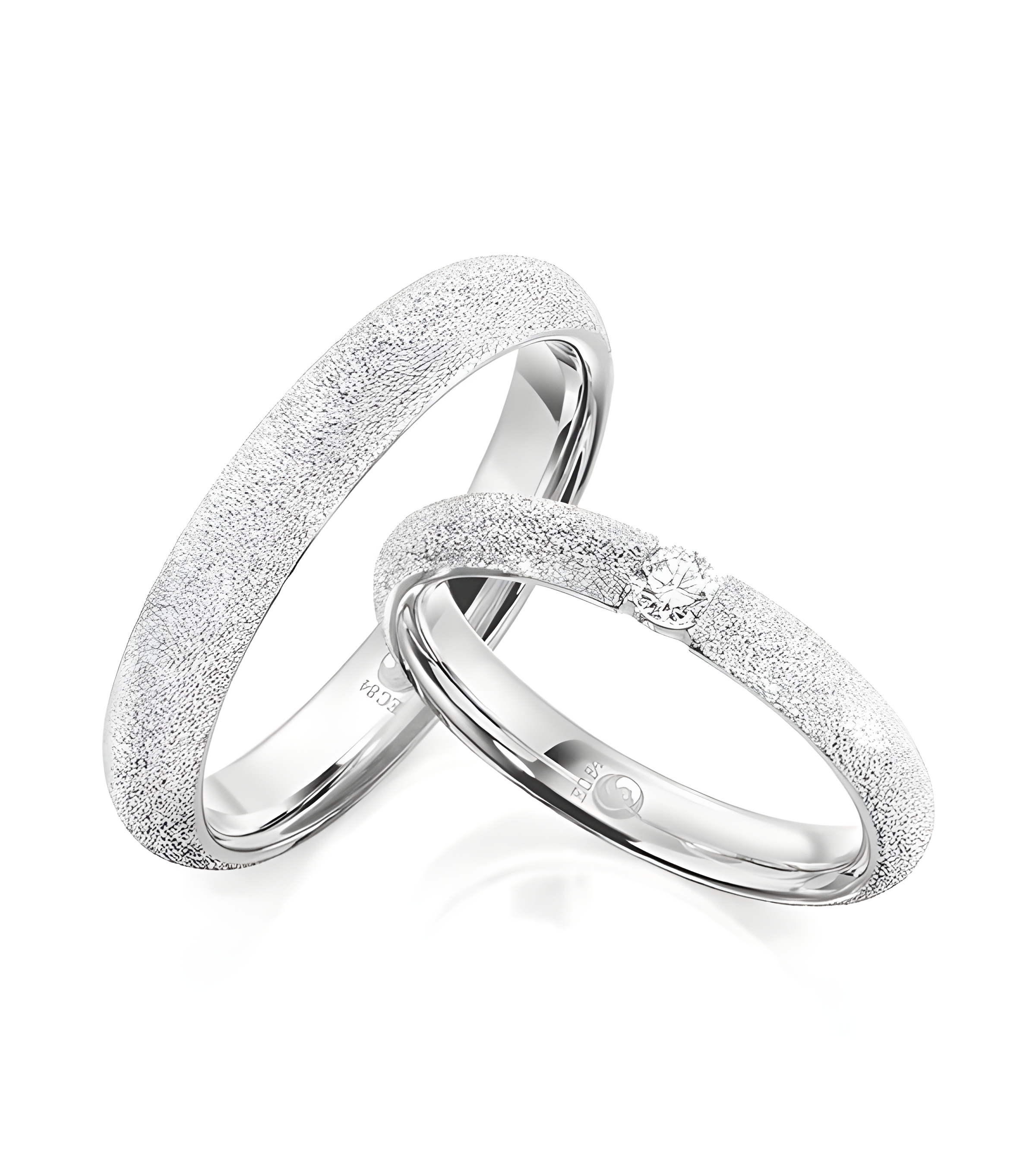 Anillos Glamour en oro blanco con un diamante - Alianzas de boda - 

