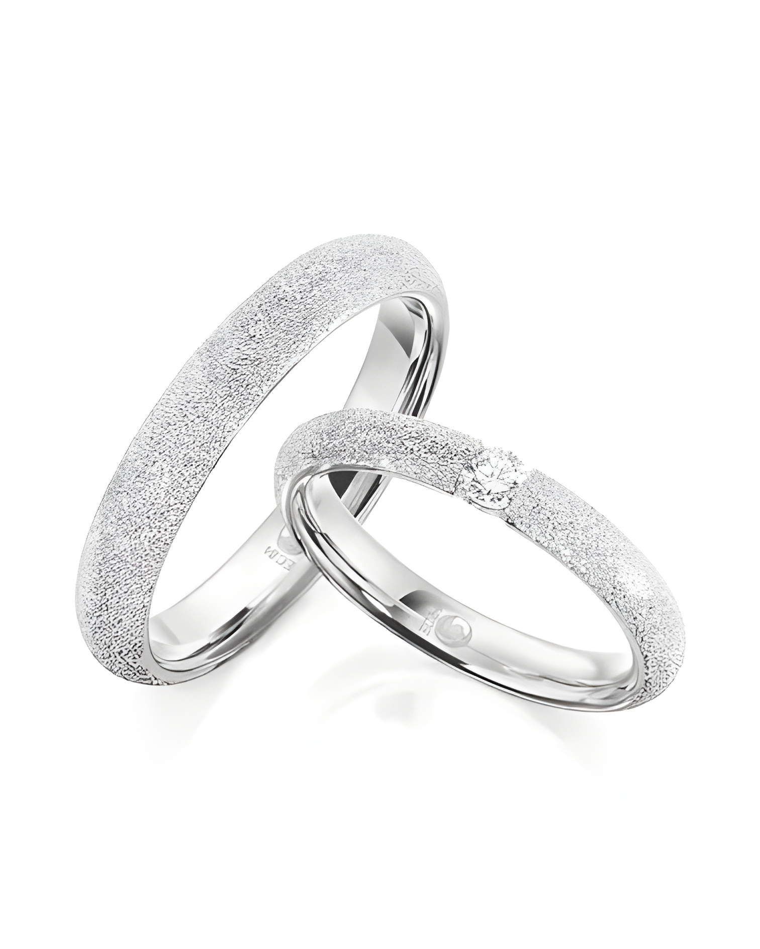 Anillos Glamour en oro blanco con un diamante - Alianzas de boda - 

