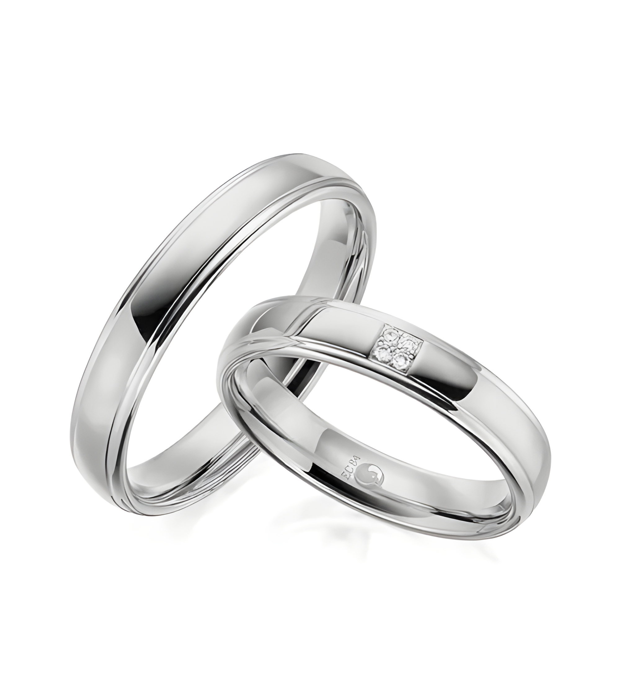 Anillos para la boda en oro blanco de 14K o 18K - Alianzas de boda - 

