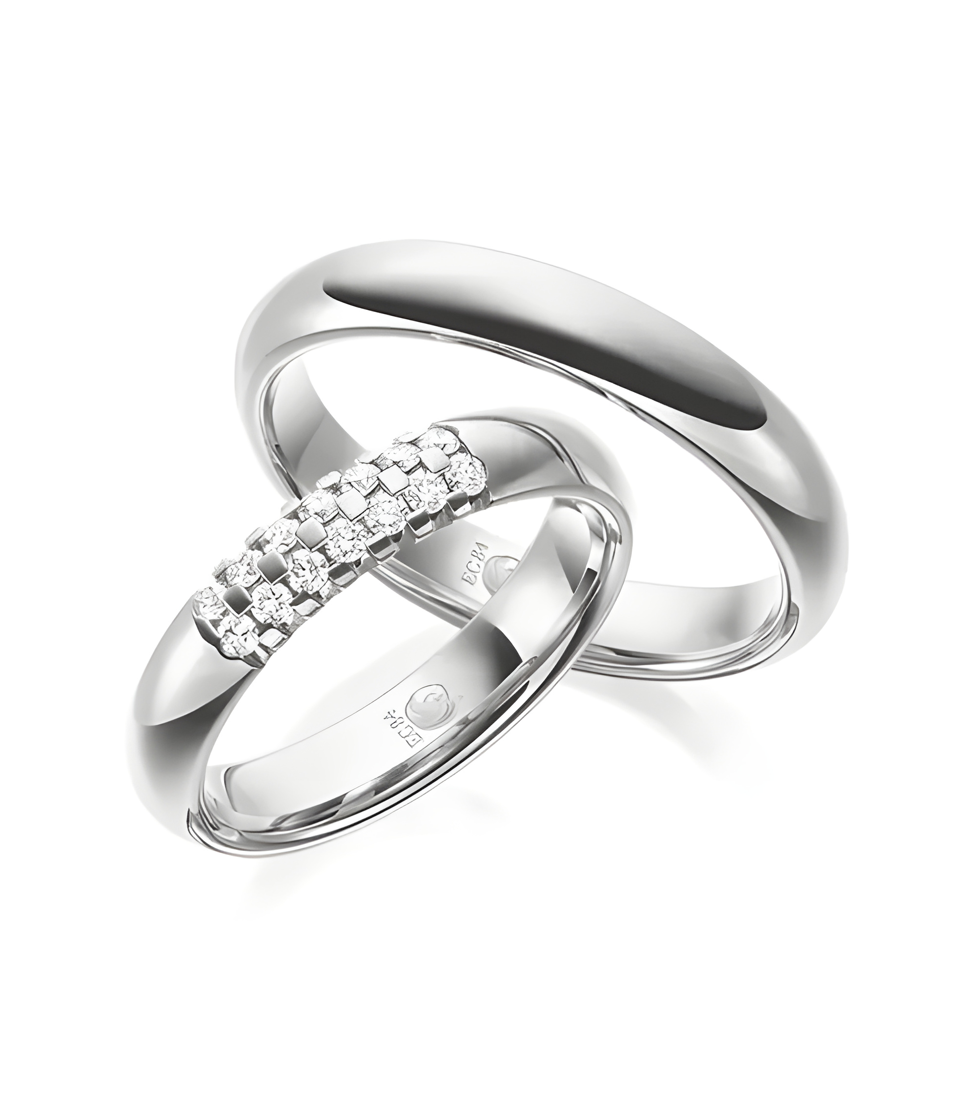 Alianza de boda con diamantes en oro blanco - Alianzas de boda - 

