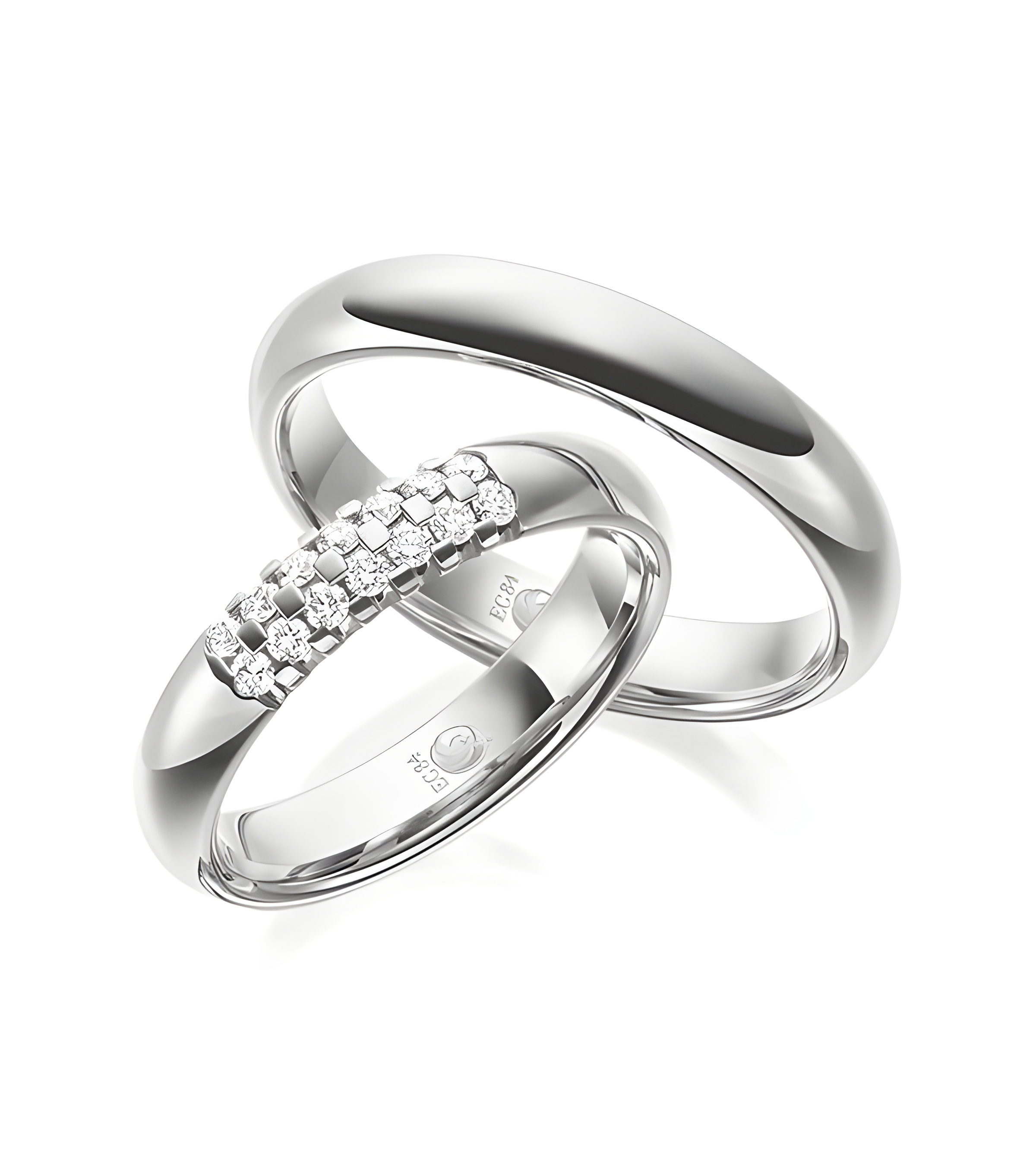 Alianza de boda con diamantes en oro blanco - Alianzas de boda - 

