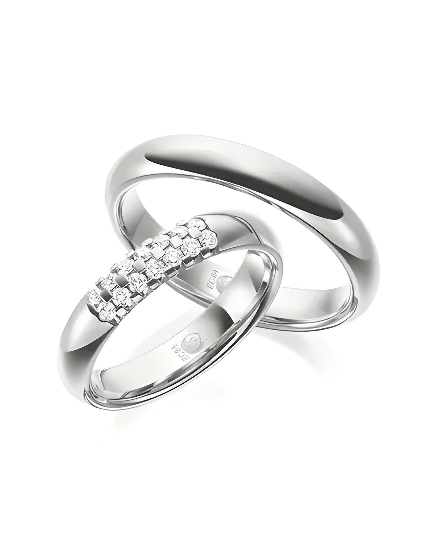 Alianza de boda con diamantes en oro blanco - Alianzas de boda - 

