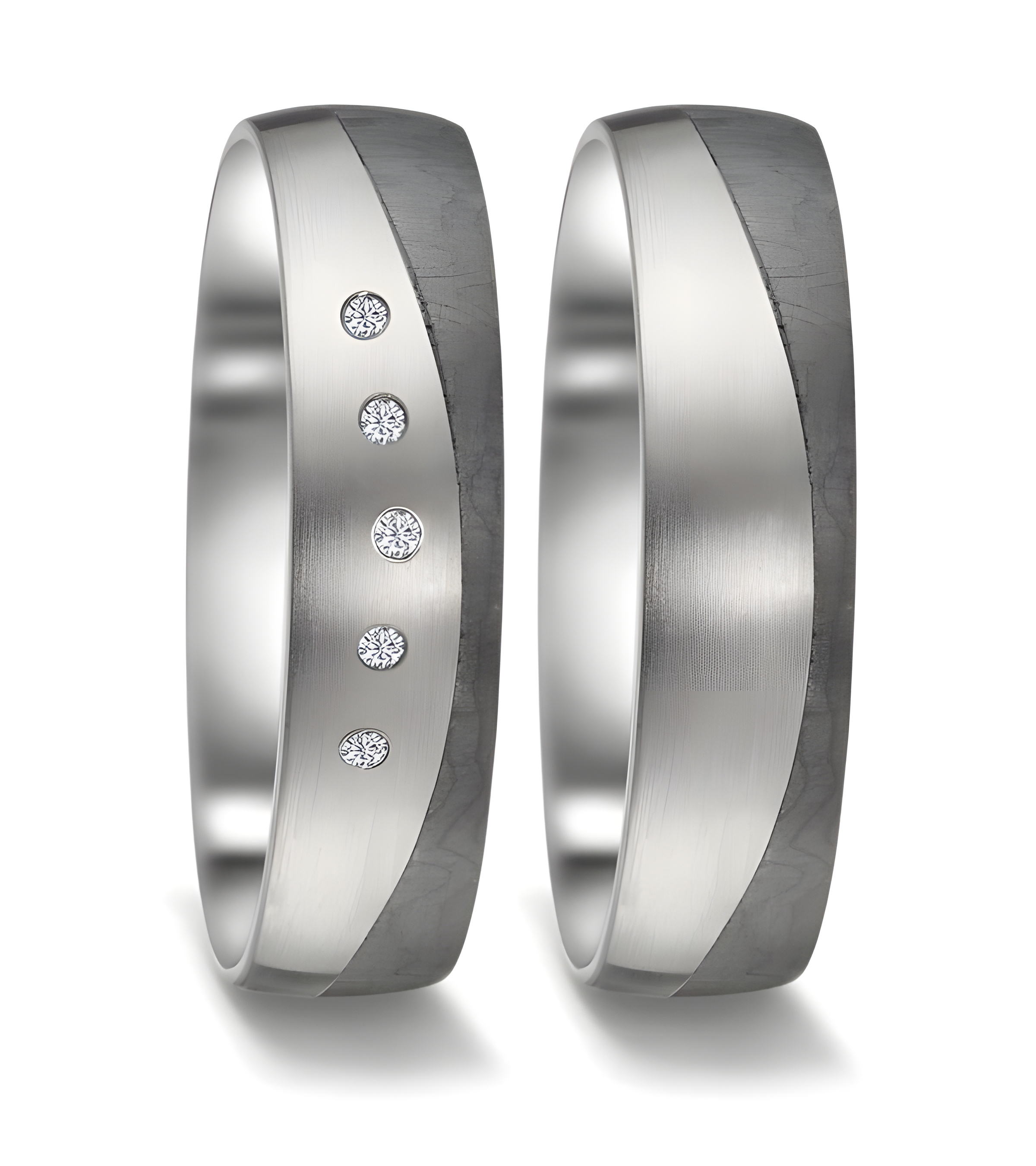 Anillos de matrimonio diferentes con acabado mate en dos colores - Alianzas de boda - 

