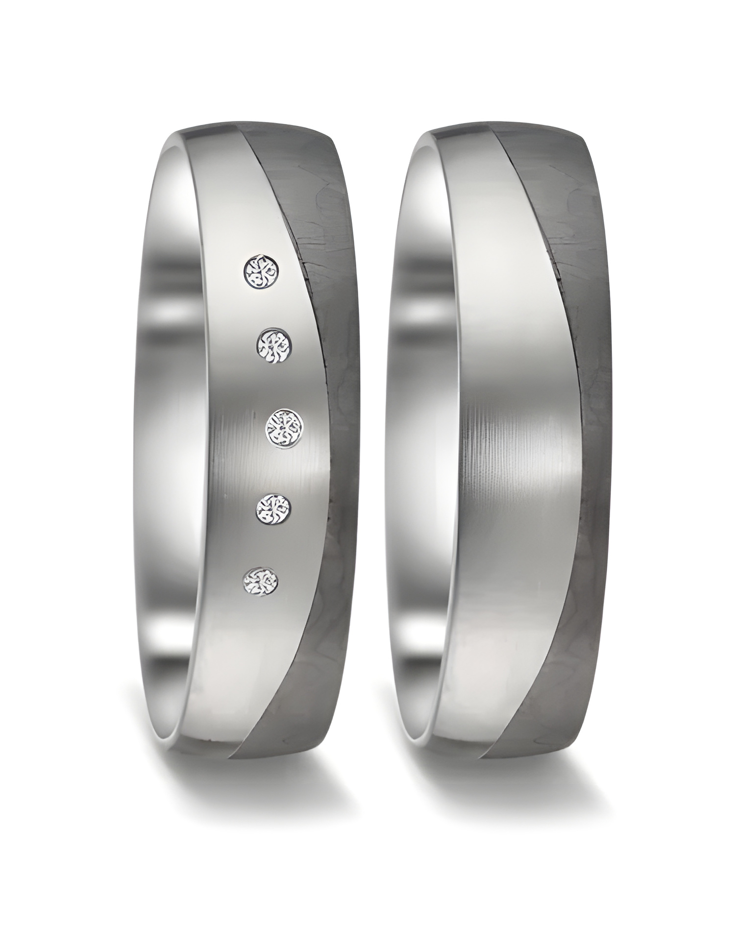 Anillos de matrimonio diferentes con acabado mate en dos colores - Alianzas de boda - 

