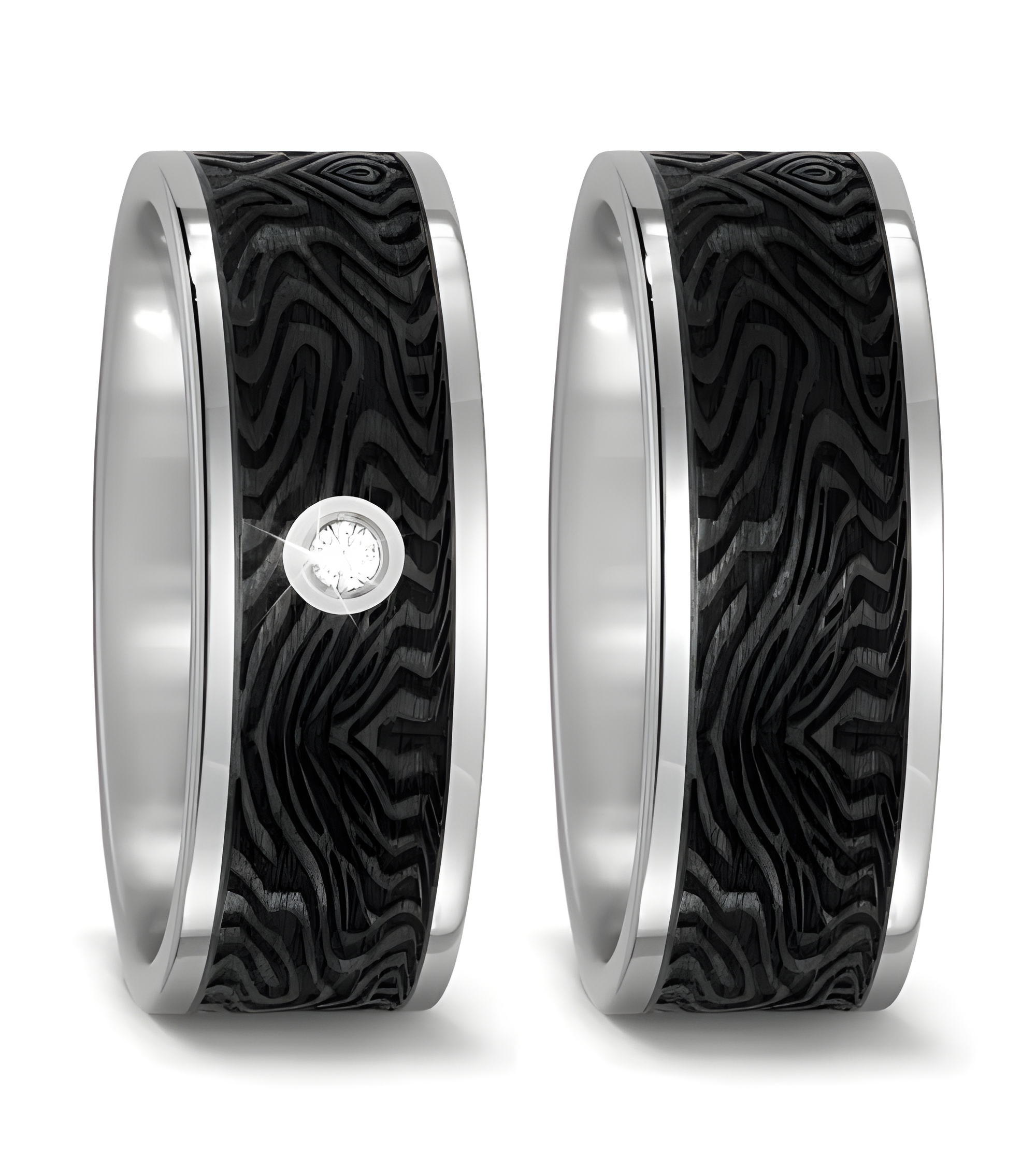 Anillos especiales de titanio y carbono con un acabado único - Alianzas de boda - 

