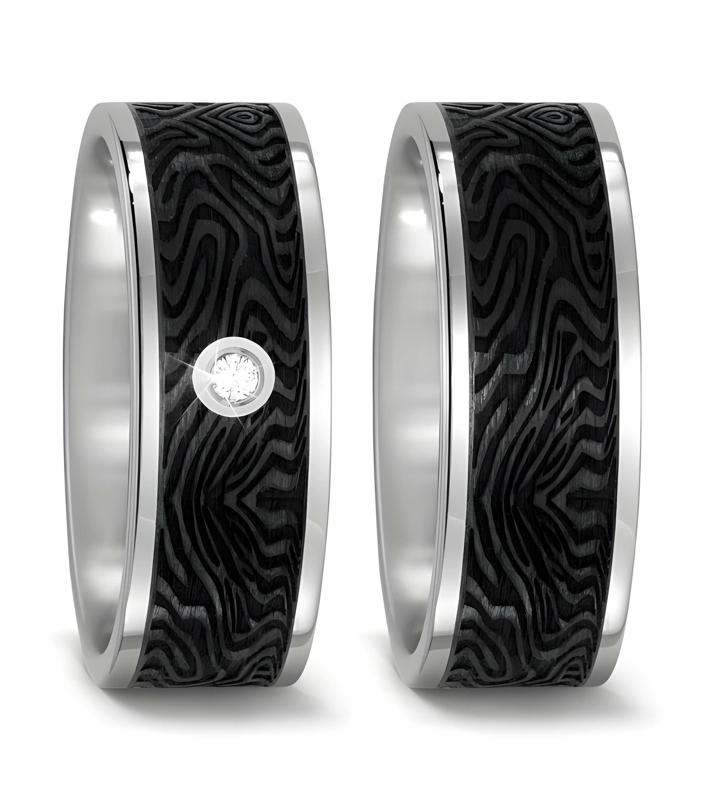 Anillos especiales de titanio y carbono con un acabado único - Alianzas de boda - 

