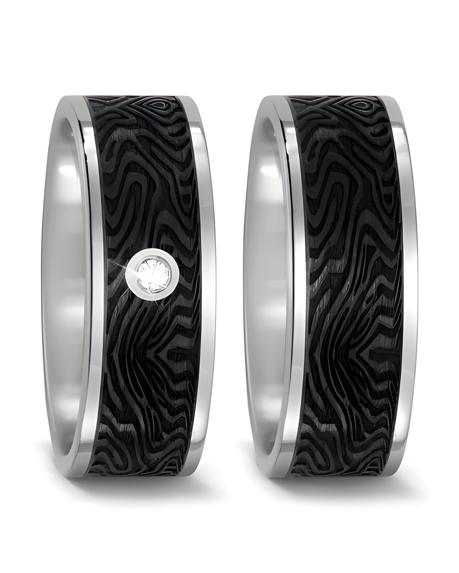 Anillos especiales de titanio y carbono con un acabado único - Alianzas de boda - 

