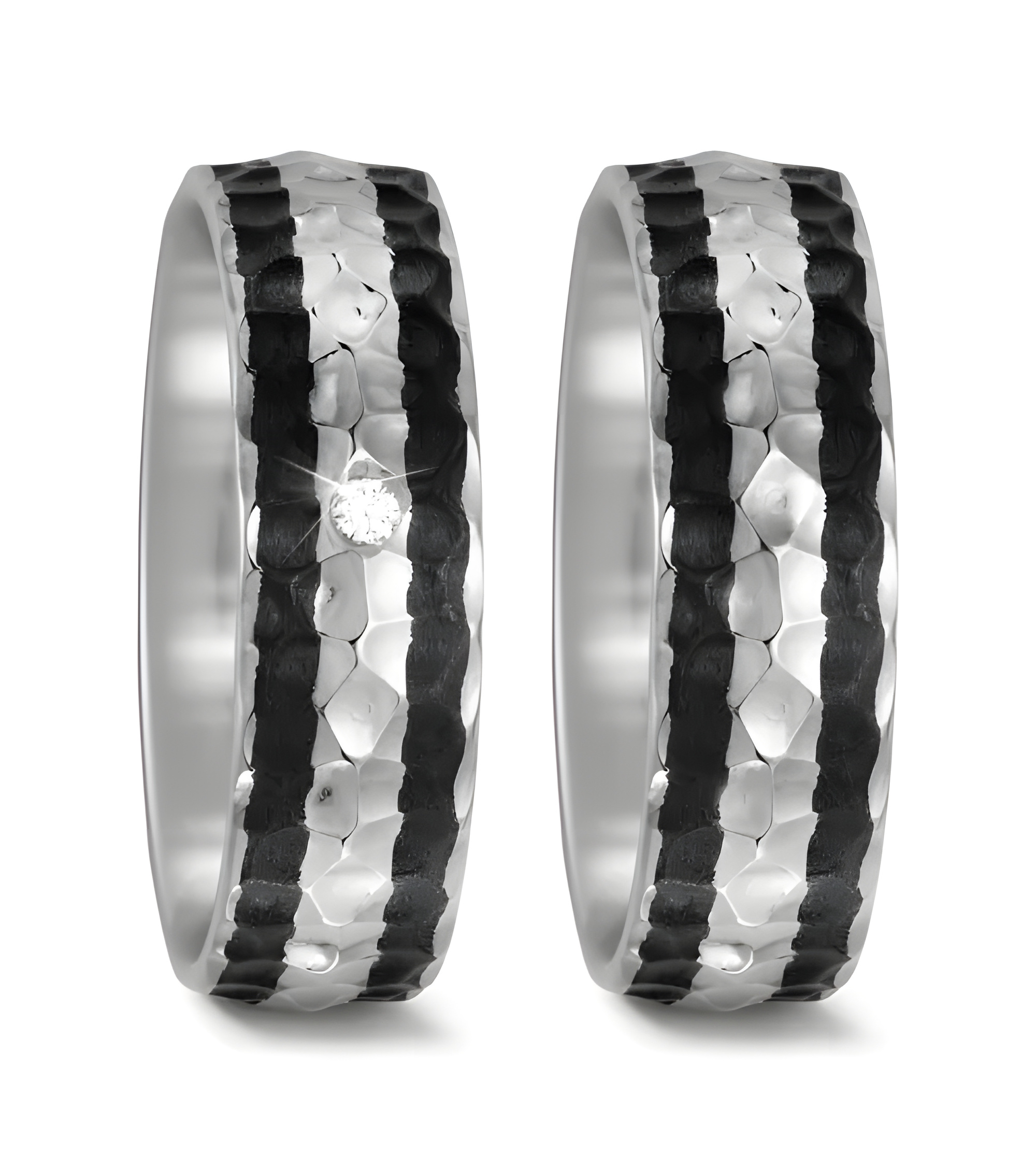 Exclusivos anillos de carbono y titanio de dos colores con acabado especial - Alianzas de boda - 

