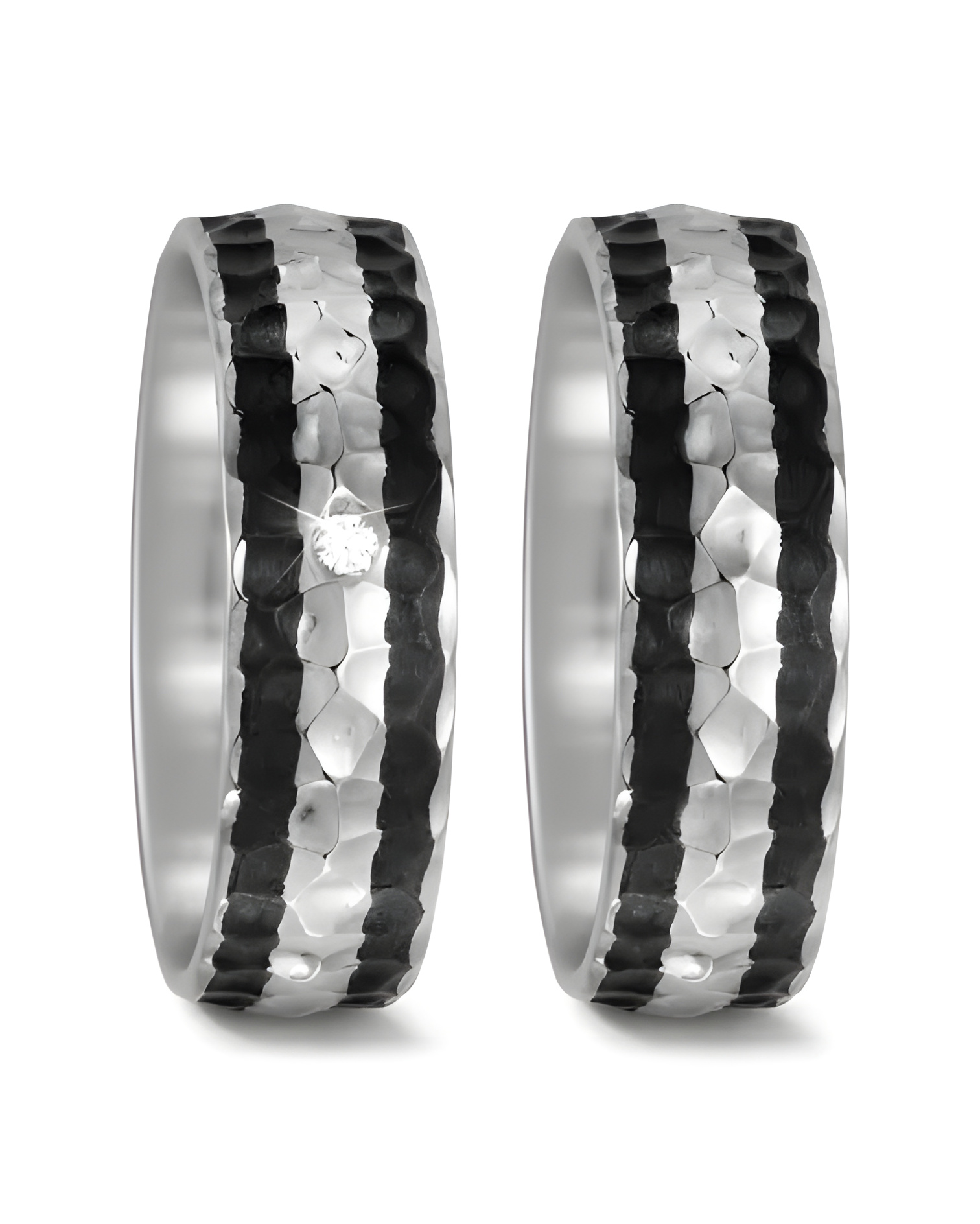 Exclusivos anillos de carbono y titanio de dos colores con acabado especial - Alianzas de boda - 

