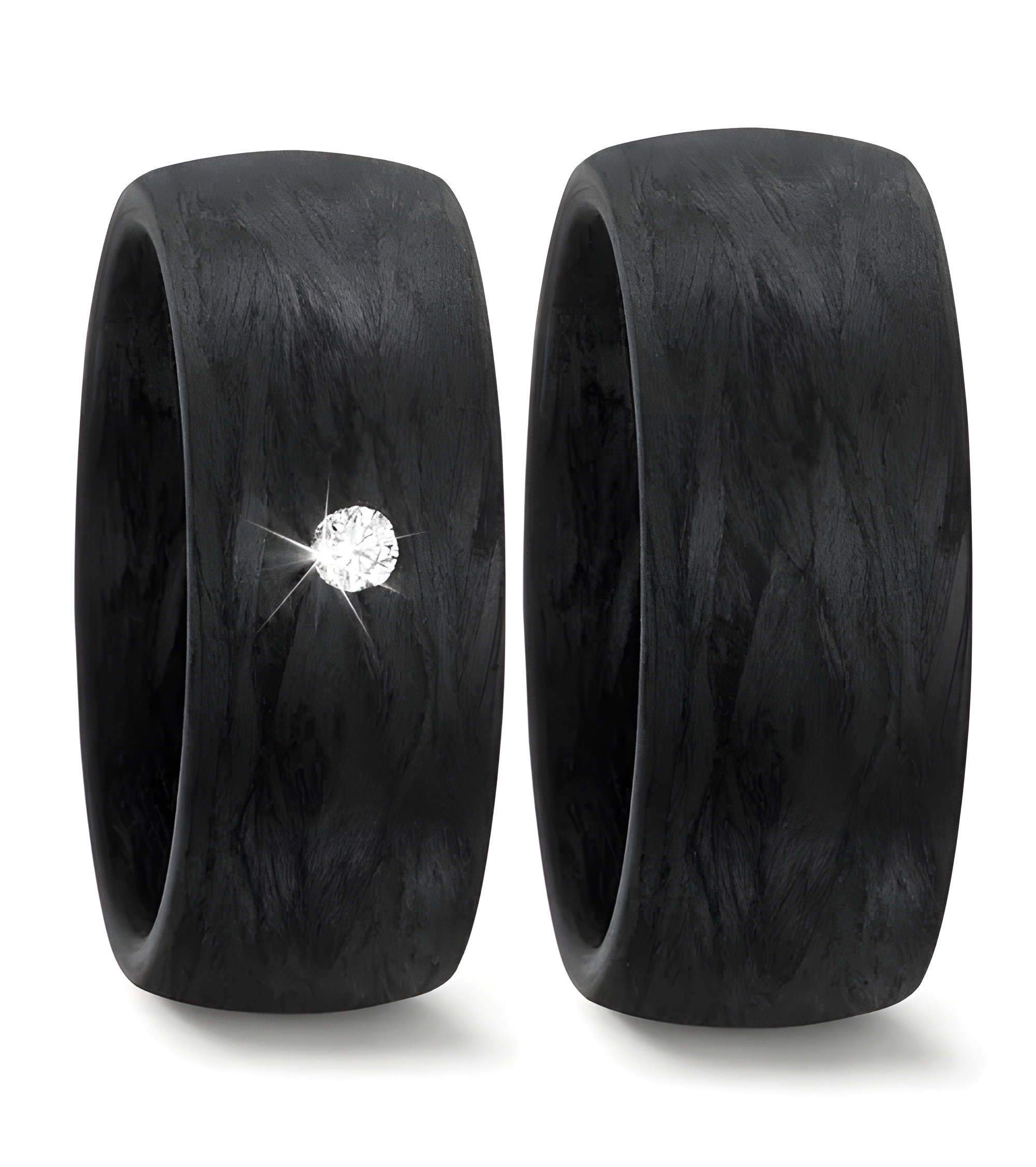 Anillos de boda de color negro totalmente personalizables hechos de carbono - Alianzas de boda - 

